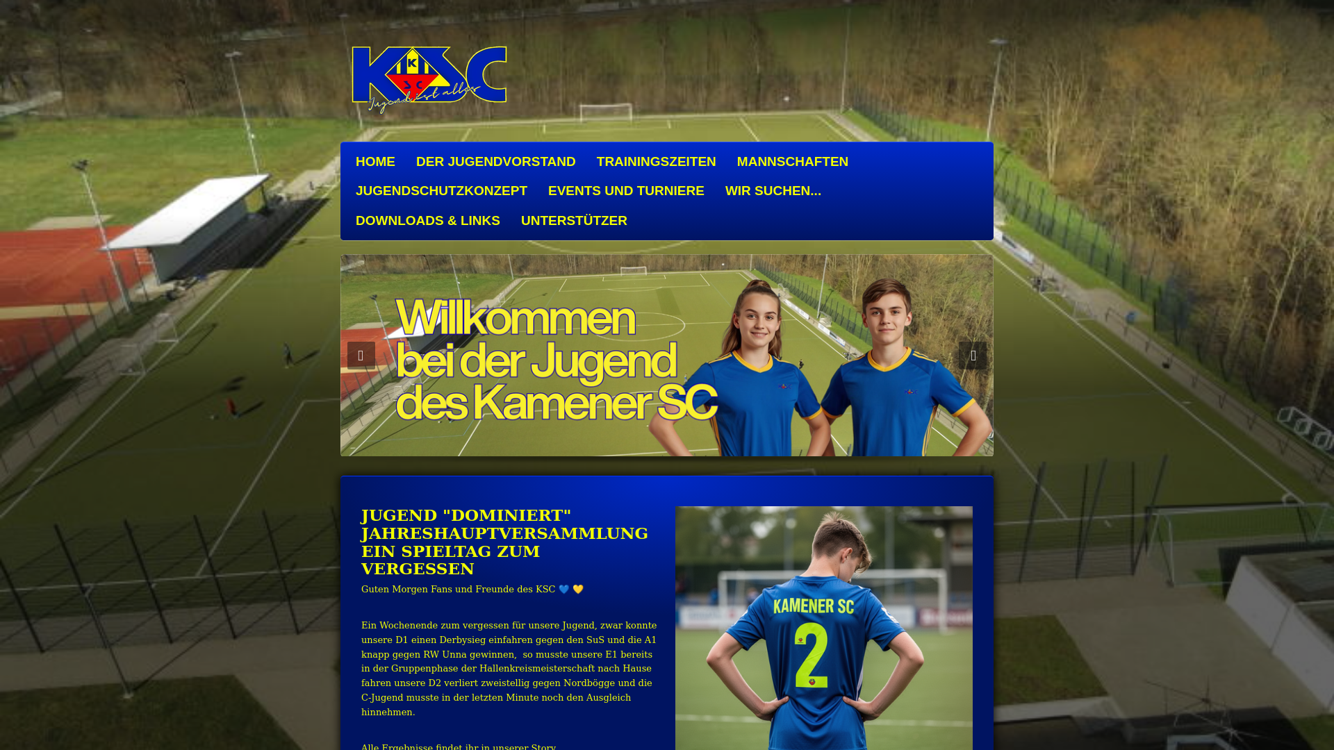 website screenshot of https://kamenersc-jugend.de/