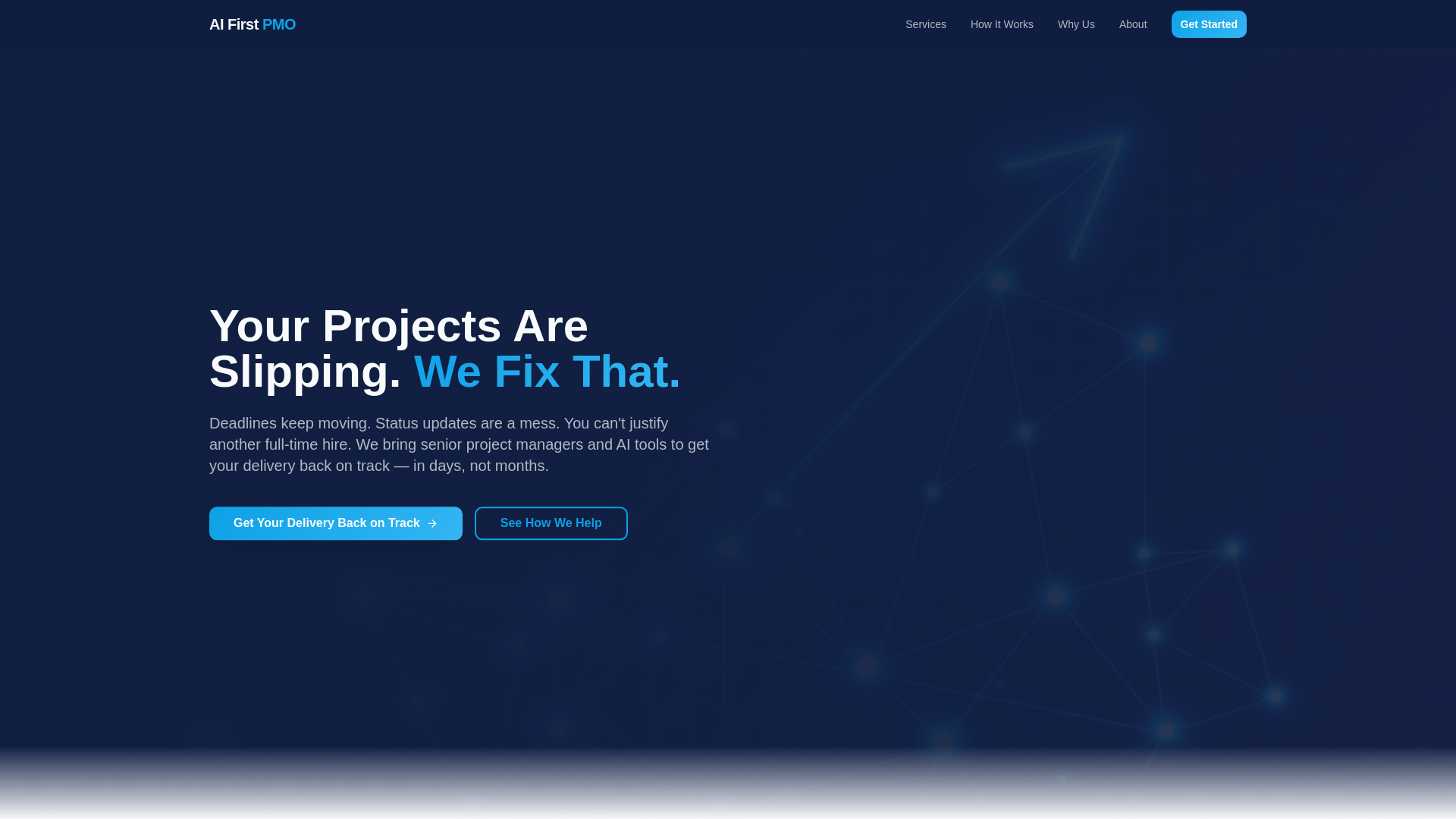 website screenshot of https://aifirstpmo.com