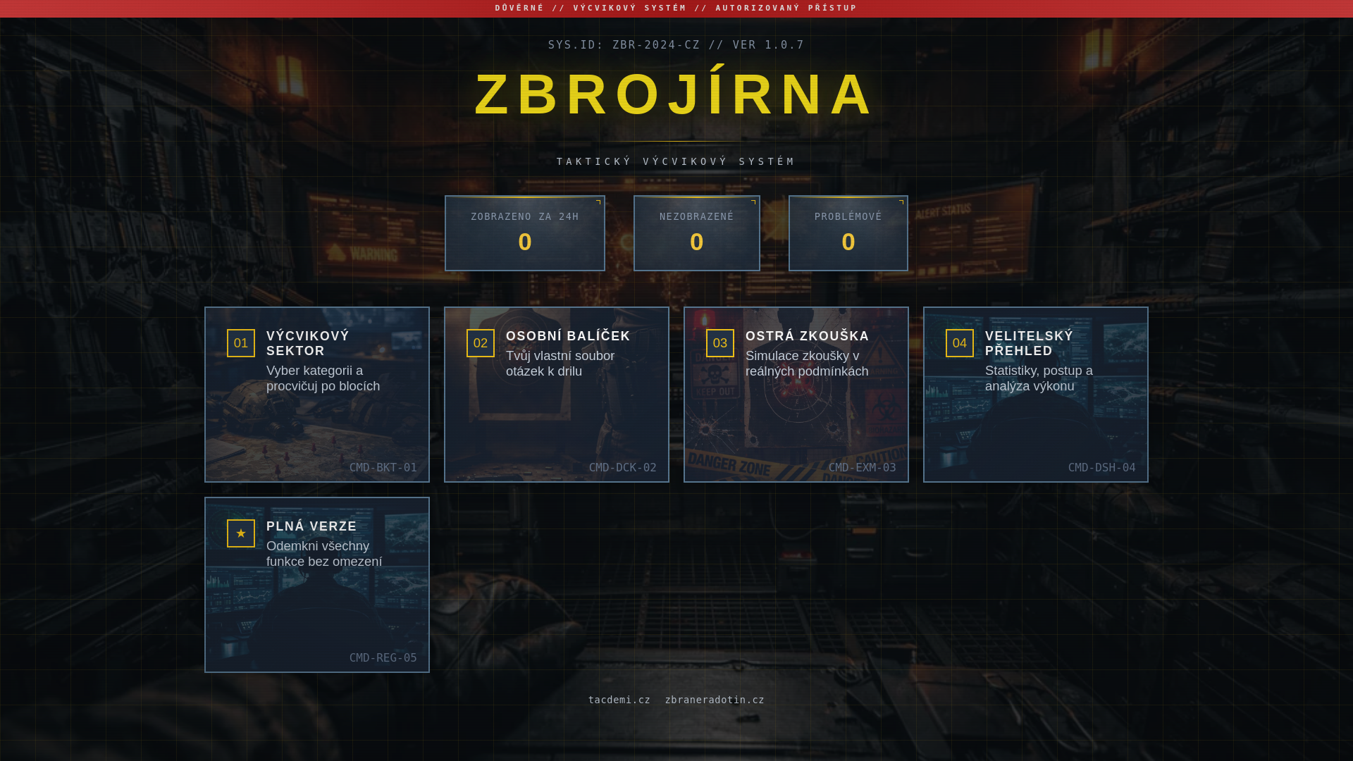 website screenshot of https://zbrojirna.pages.dev/