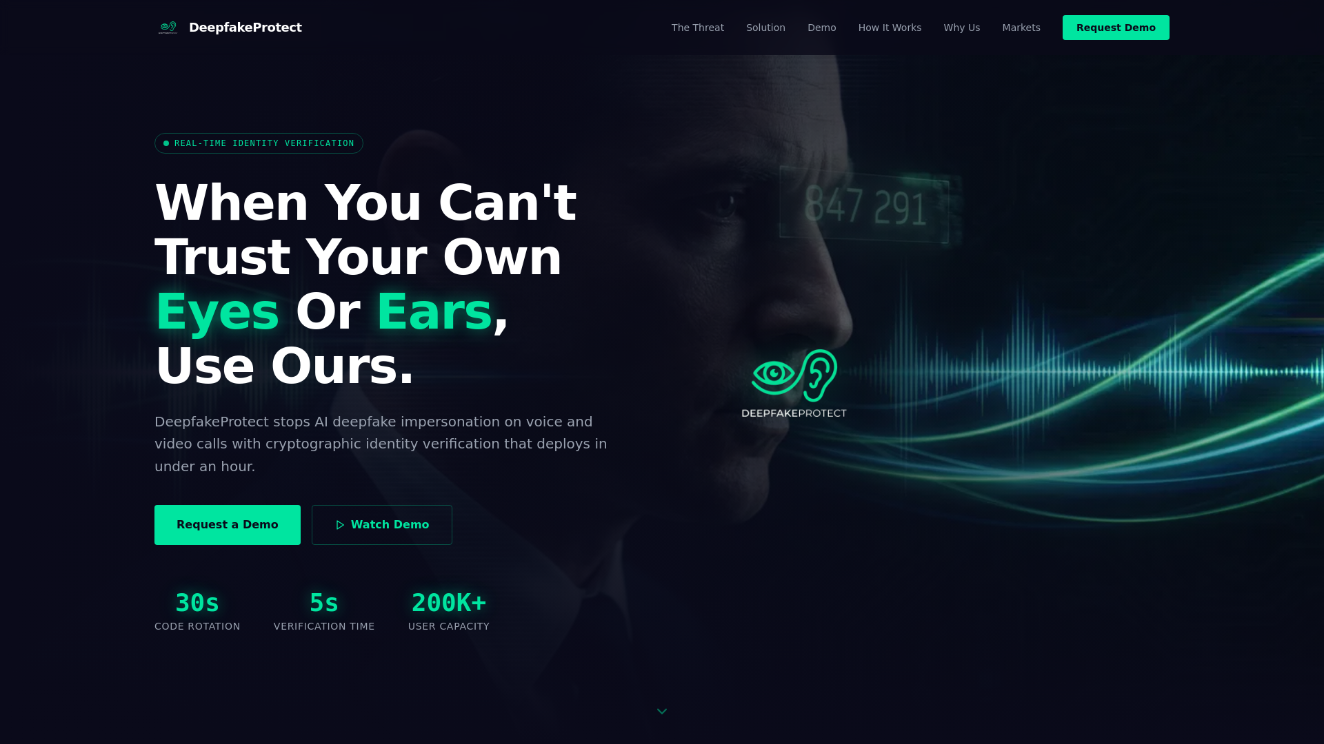 website screenshot of https://deepfake-protect.com/