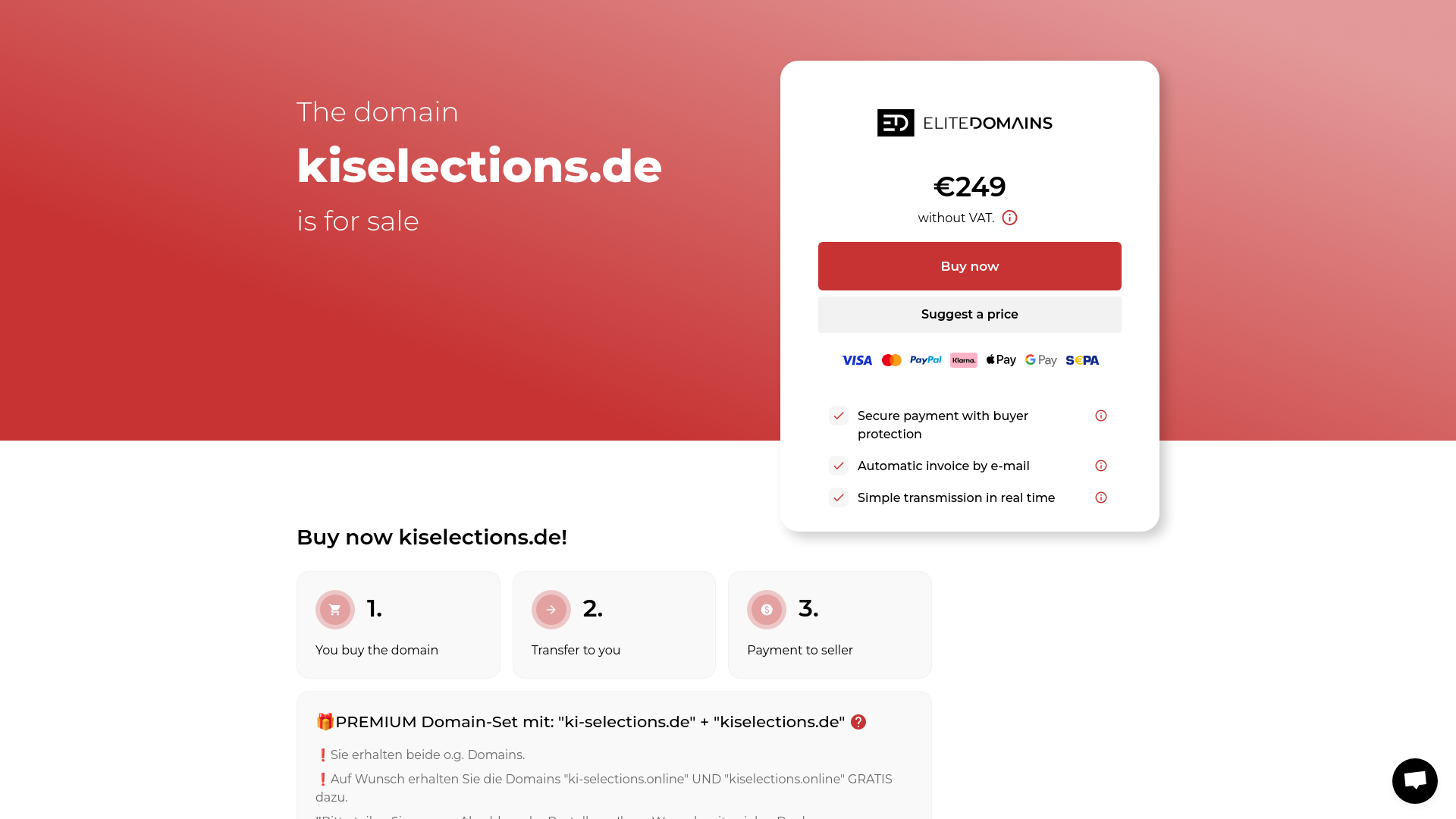 website screenshot of https://kiselections.de