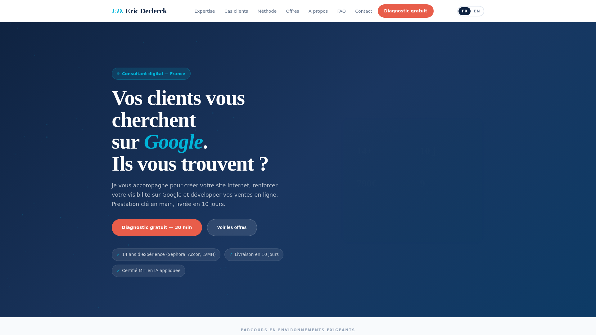 website screenshot of https://eric-declerck-site.pages.dev/