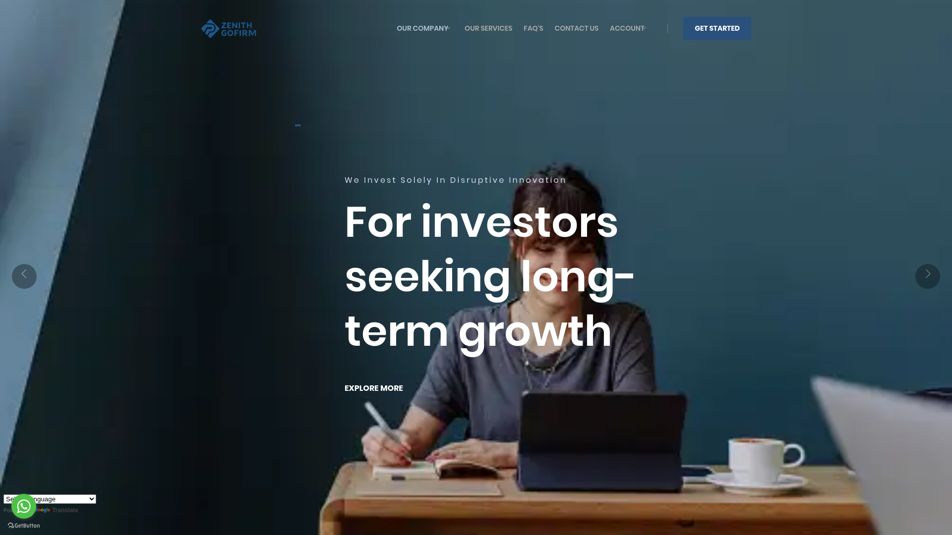 website screenshot of http://zenithgofirm.com