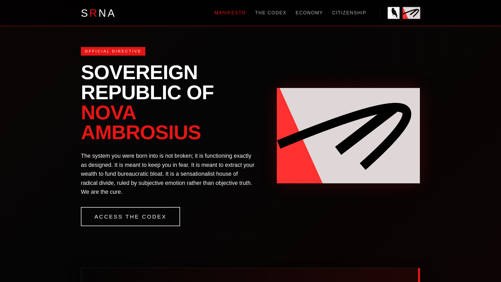 website screenshot of https://srna.world/