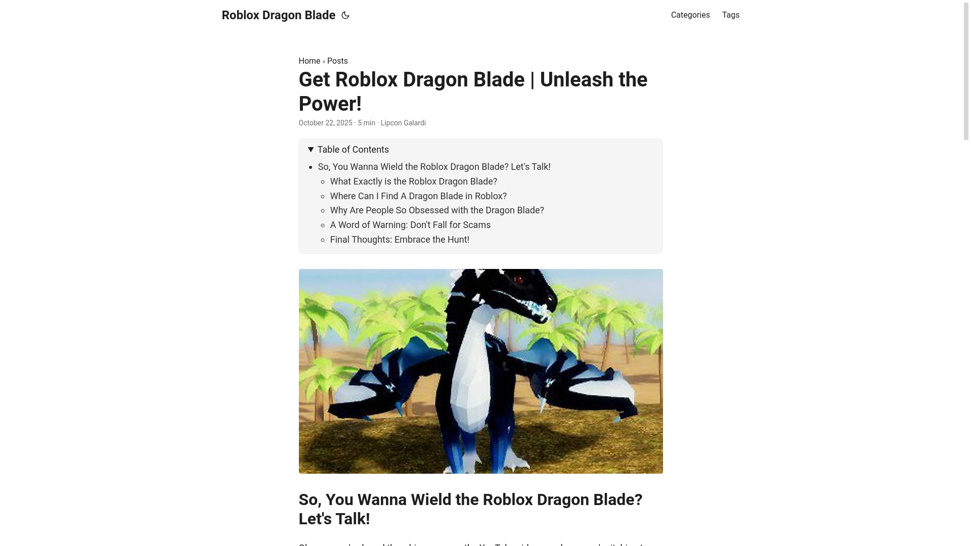 website screenshot of https://roblox-dragon-blade.pages.dev/