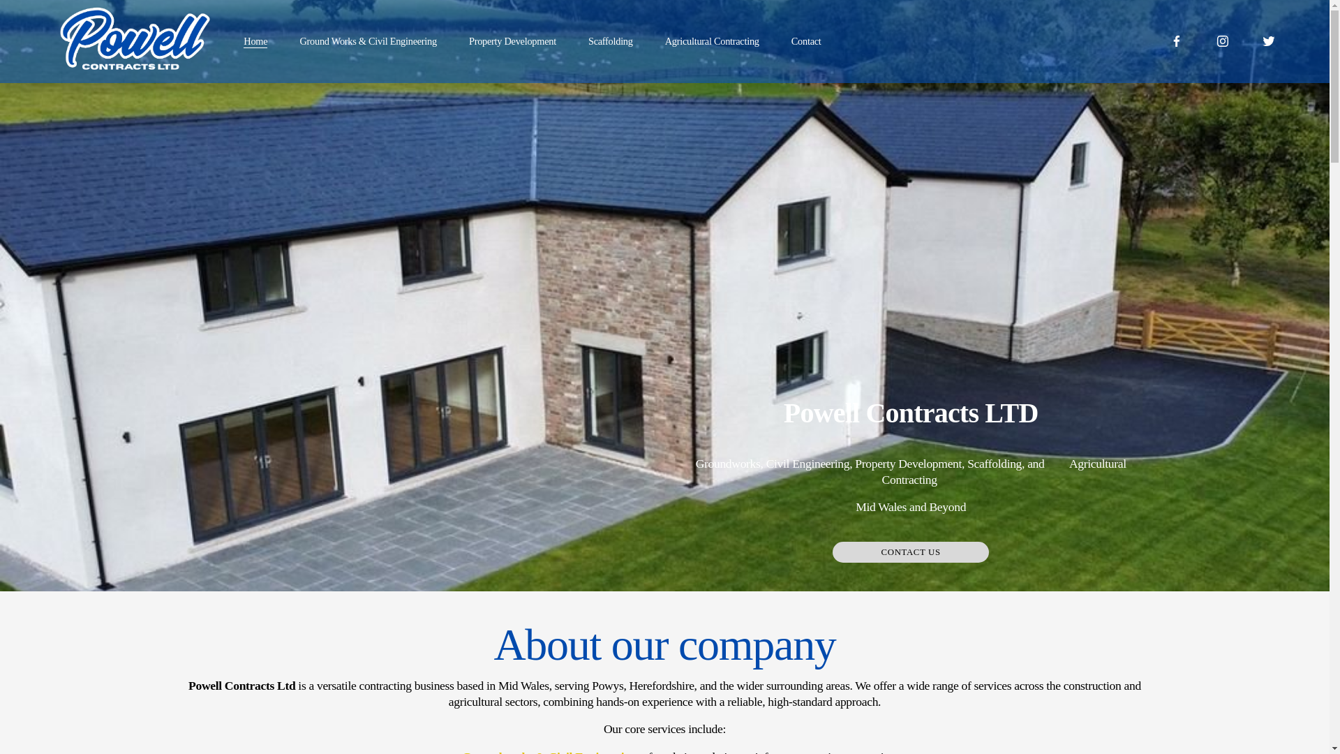 website screenshot of https://powellcontractsltd.co.uk/