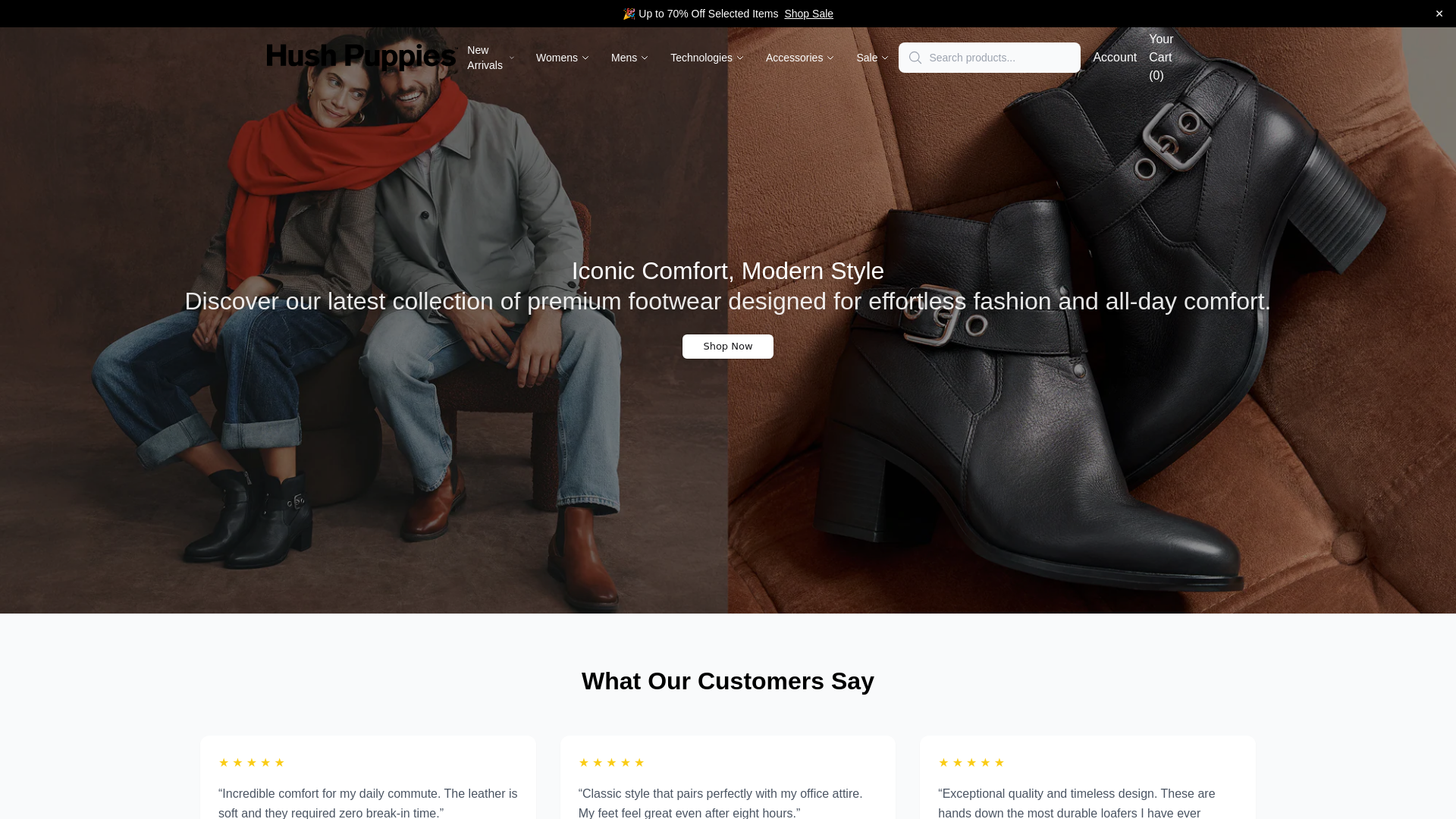 website screenshot of https://hushpuppiesauonline.shop/