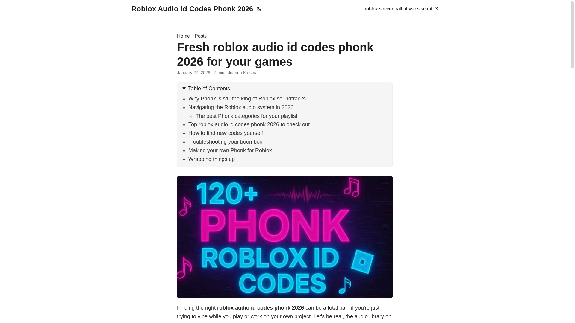 website screenshot of https://roblox-audio-id-codes-phonk-2026.pages.dev/