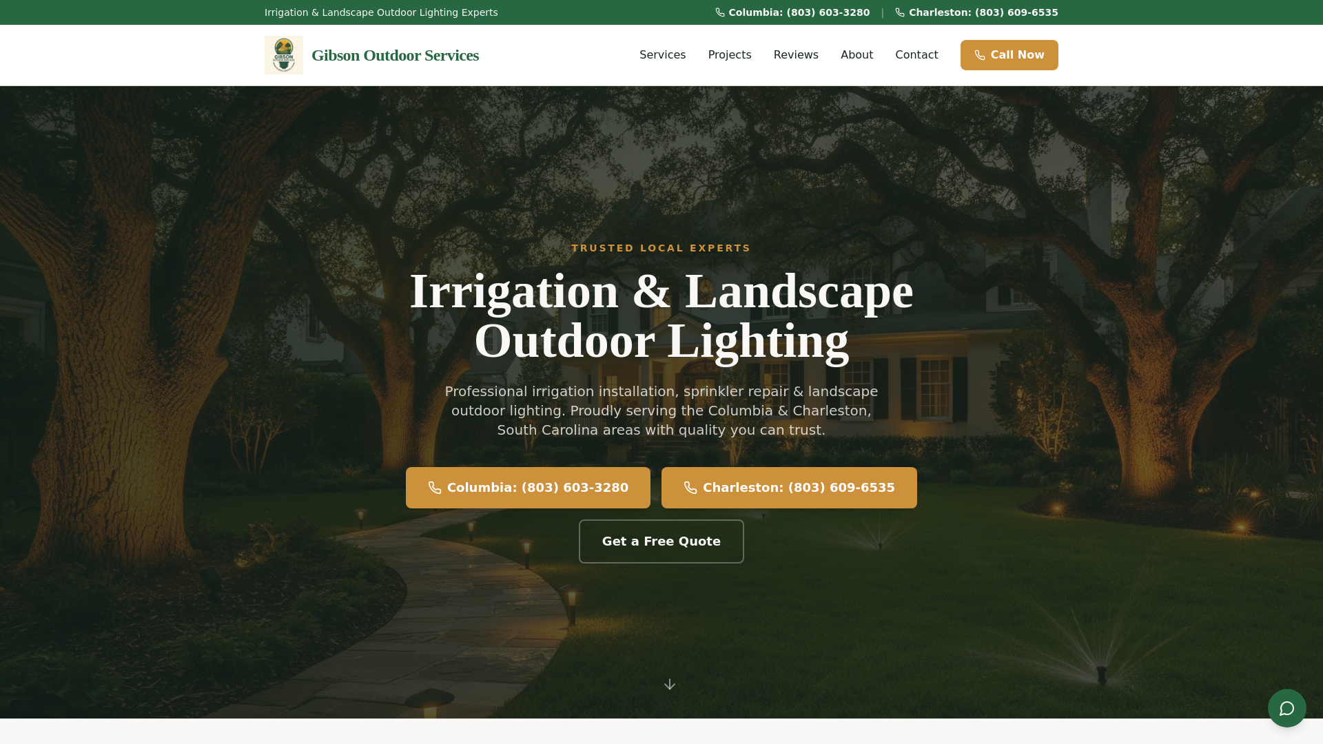 website screenshot of https://gibsonoutdoorservices.com/