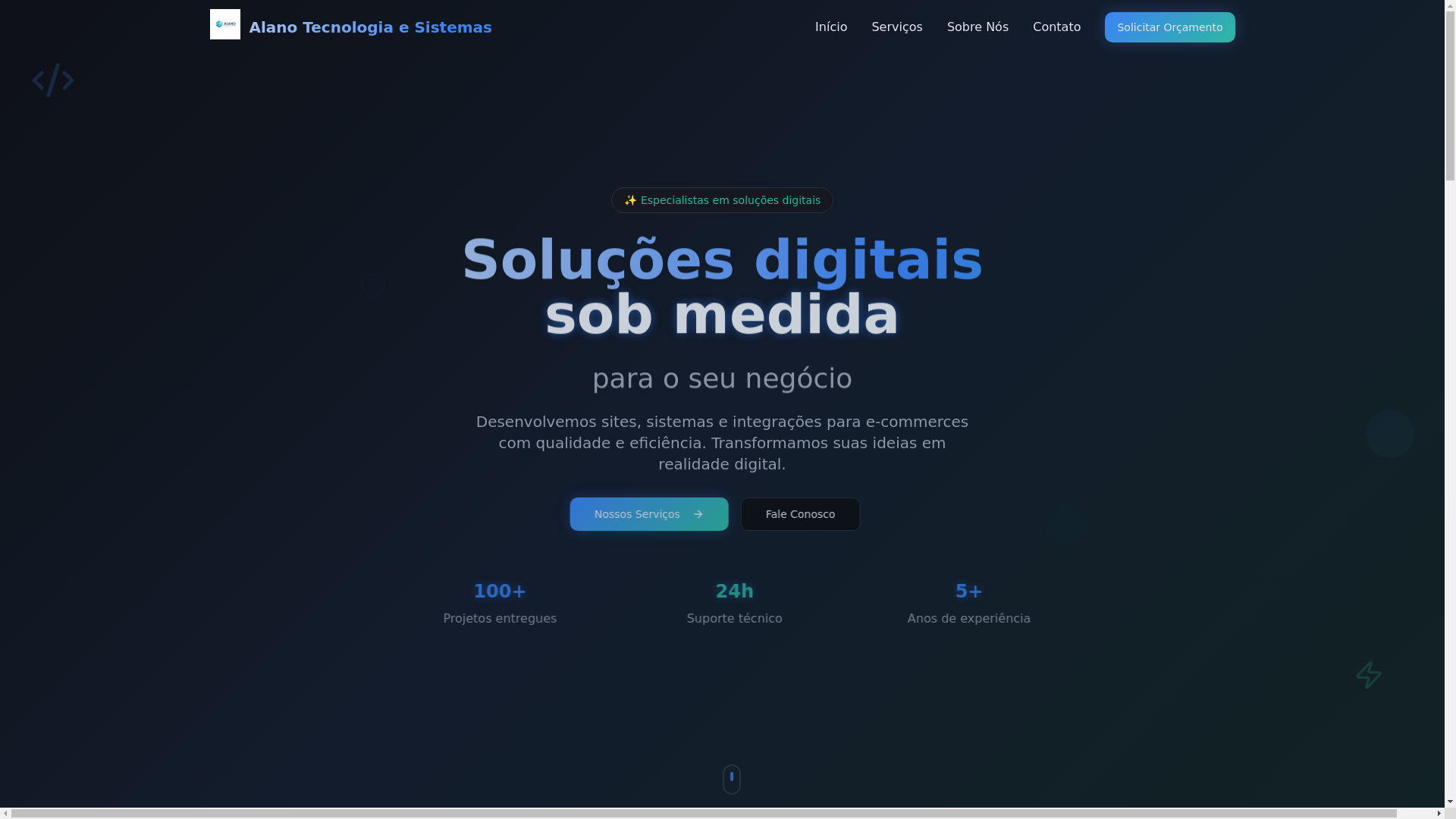 website screenshot of https://alano-tecnologia.online/