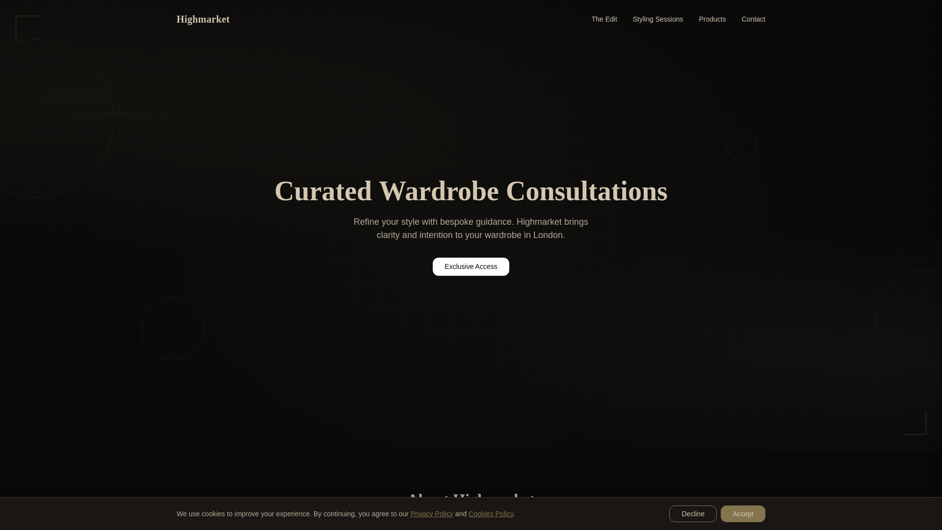 website screenshot of https://highmarket.world