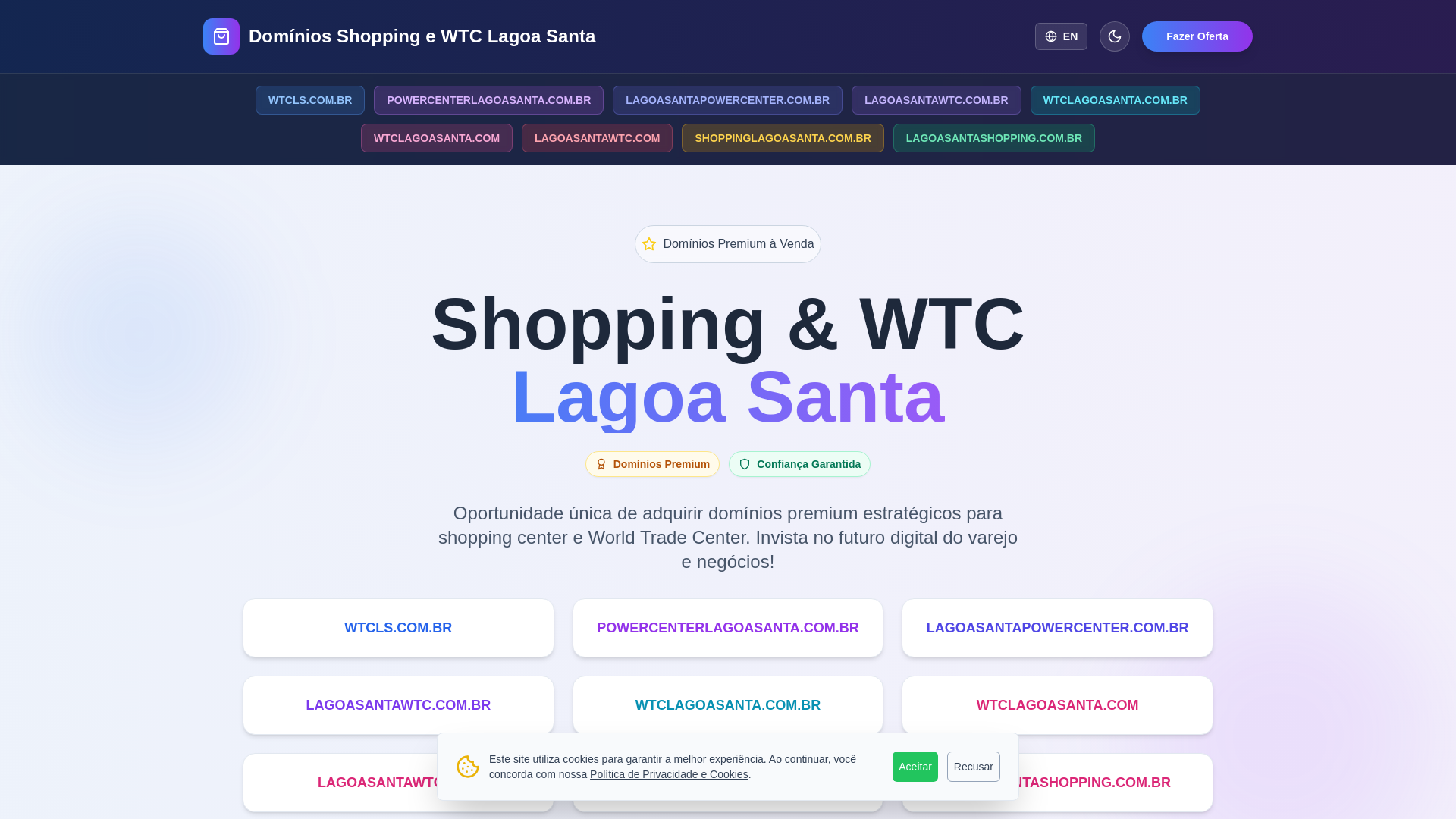 website screenshot of https://powercenterlagoasanta.com.br