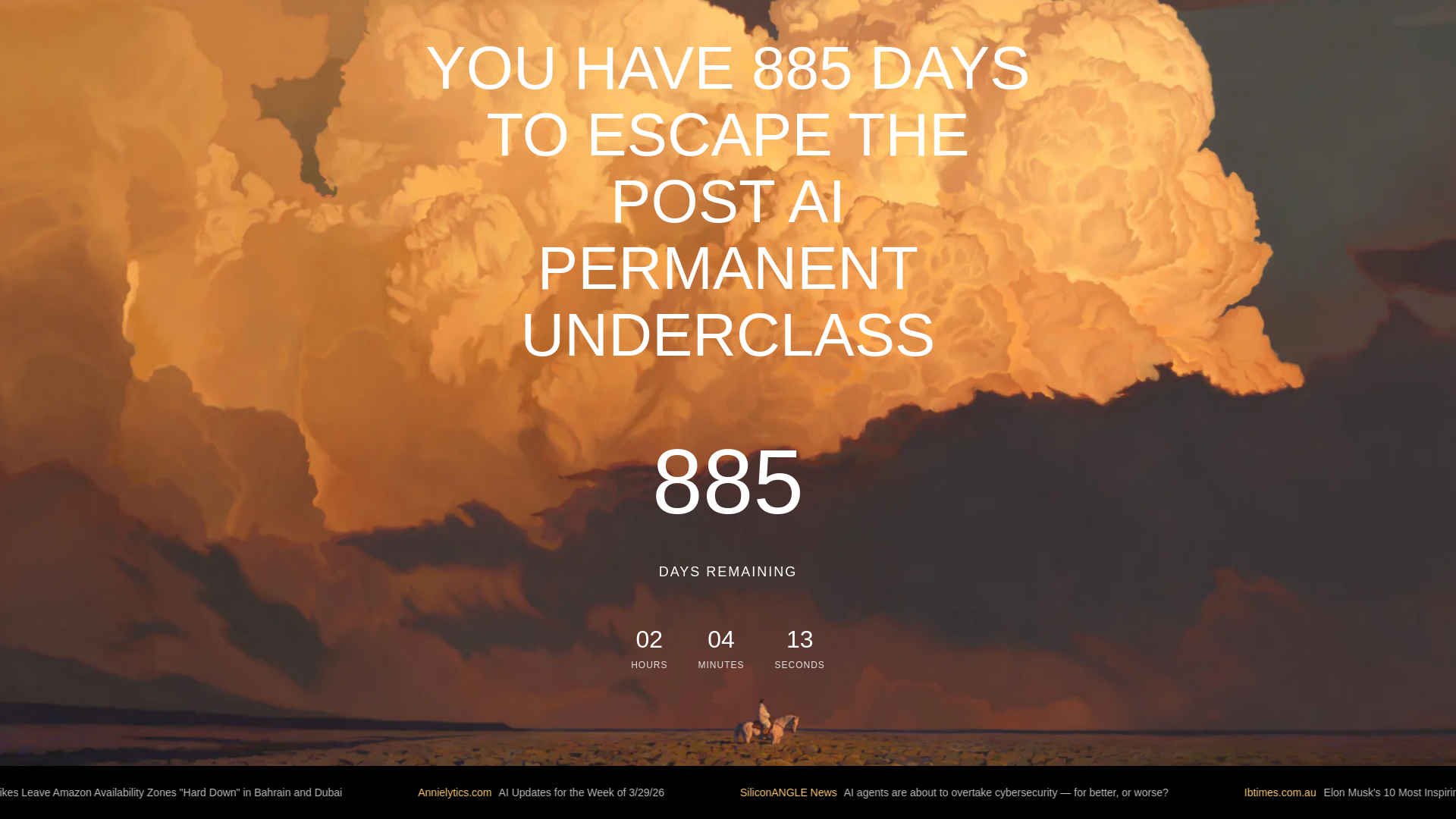 website screenshot of https://escapetheunderclass.xyz