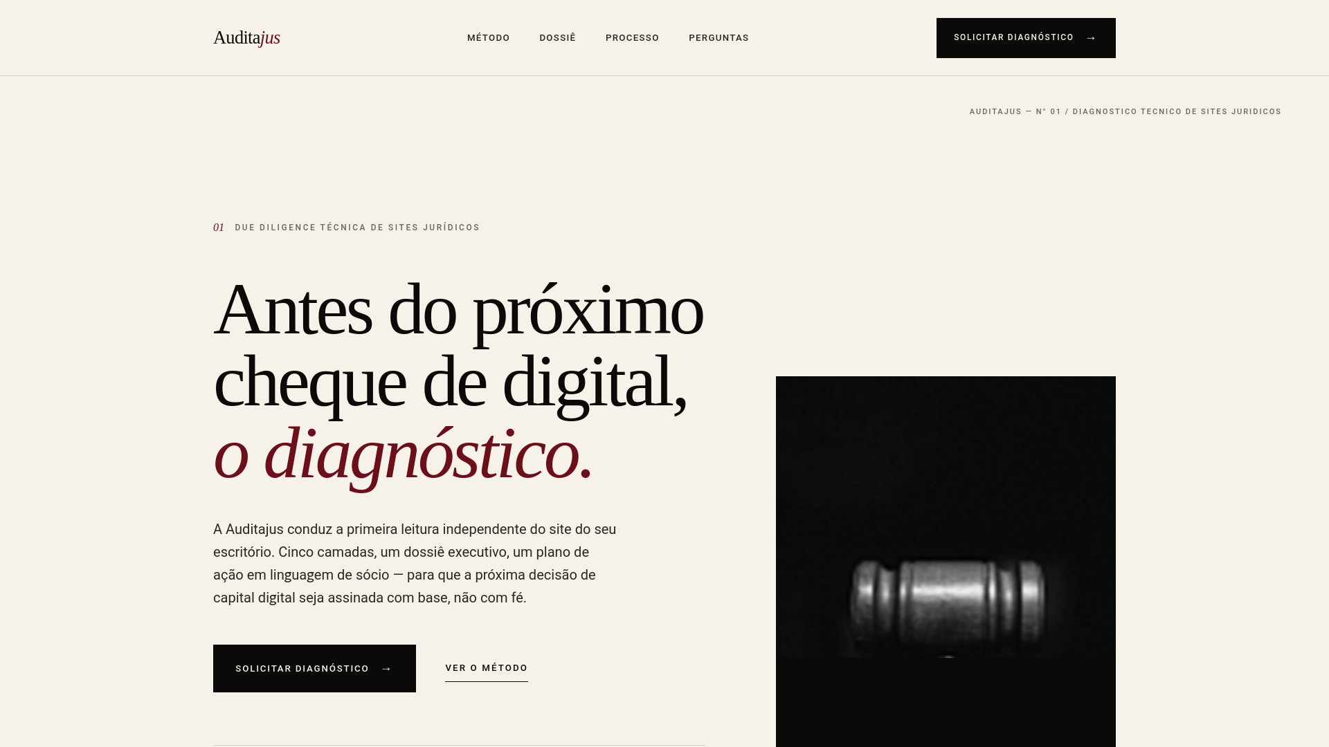 website screenshot of https://auditajus.com/