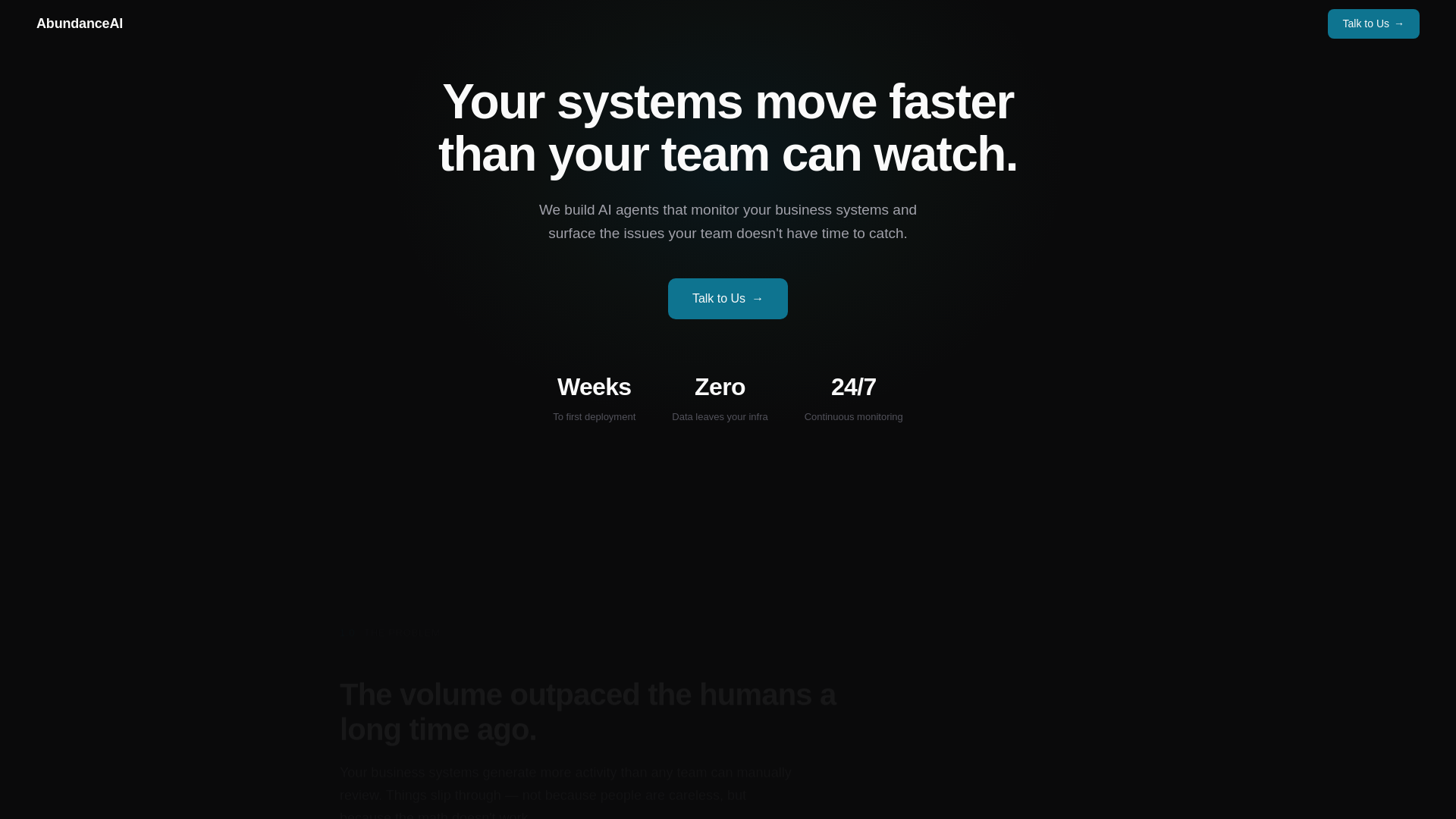 website screenshot of https://abundanceai-site.pages.dev/