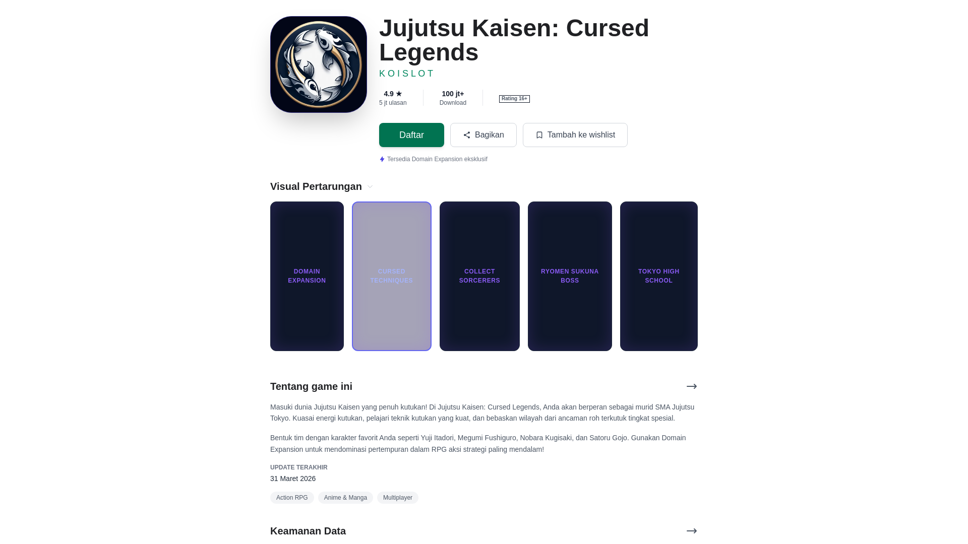 website screenshot of https://gamejujutsu.my.id