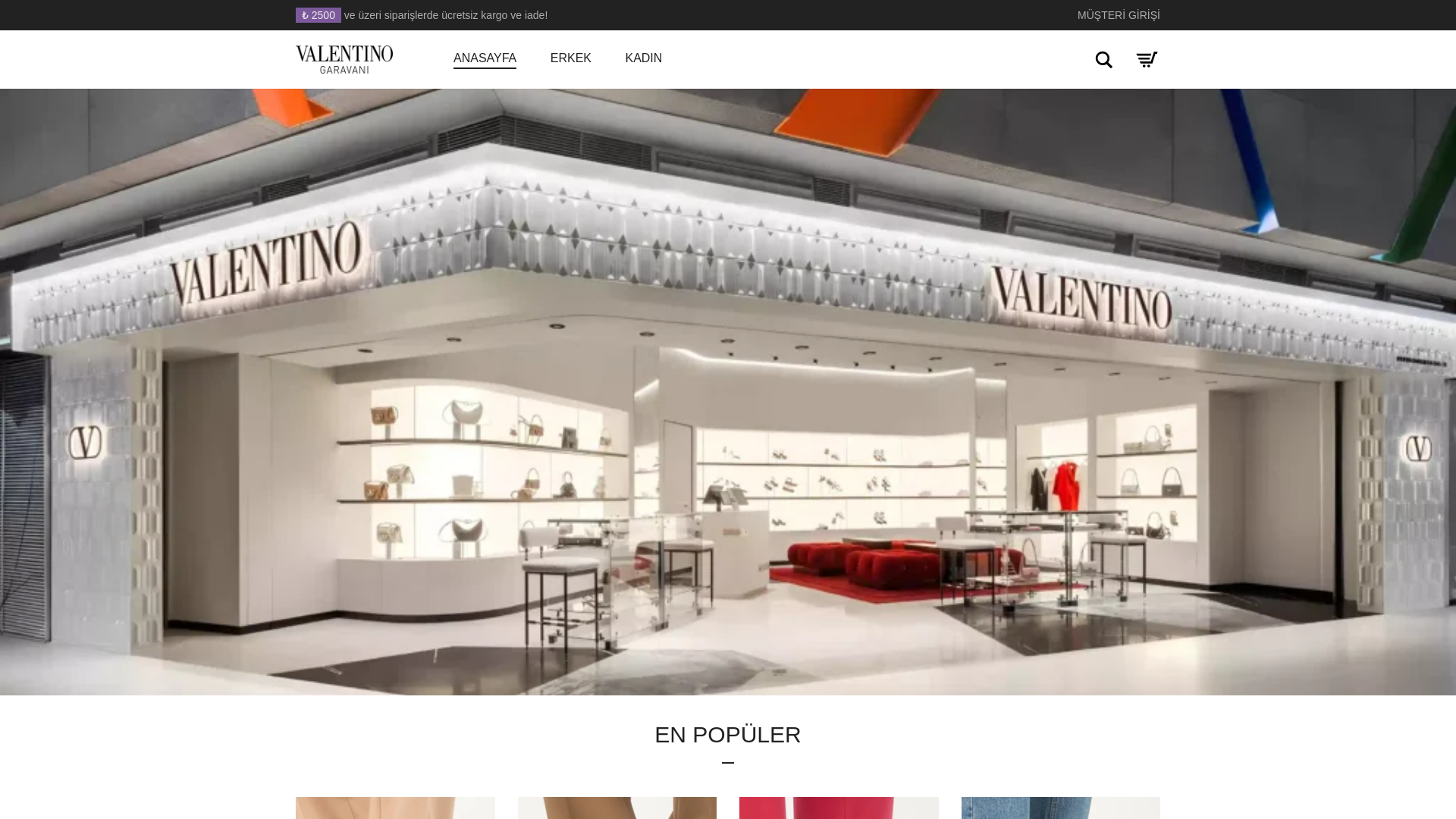 website screenshot of https://valentino-butik.com