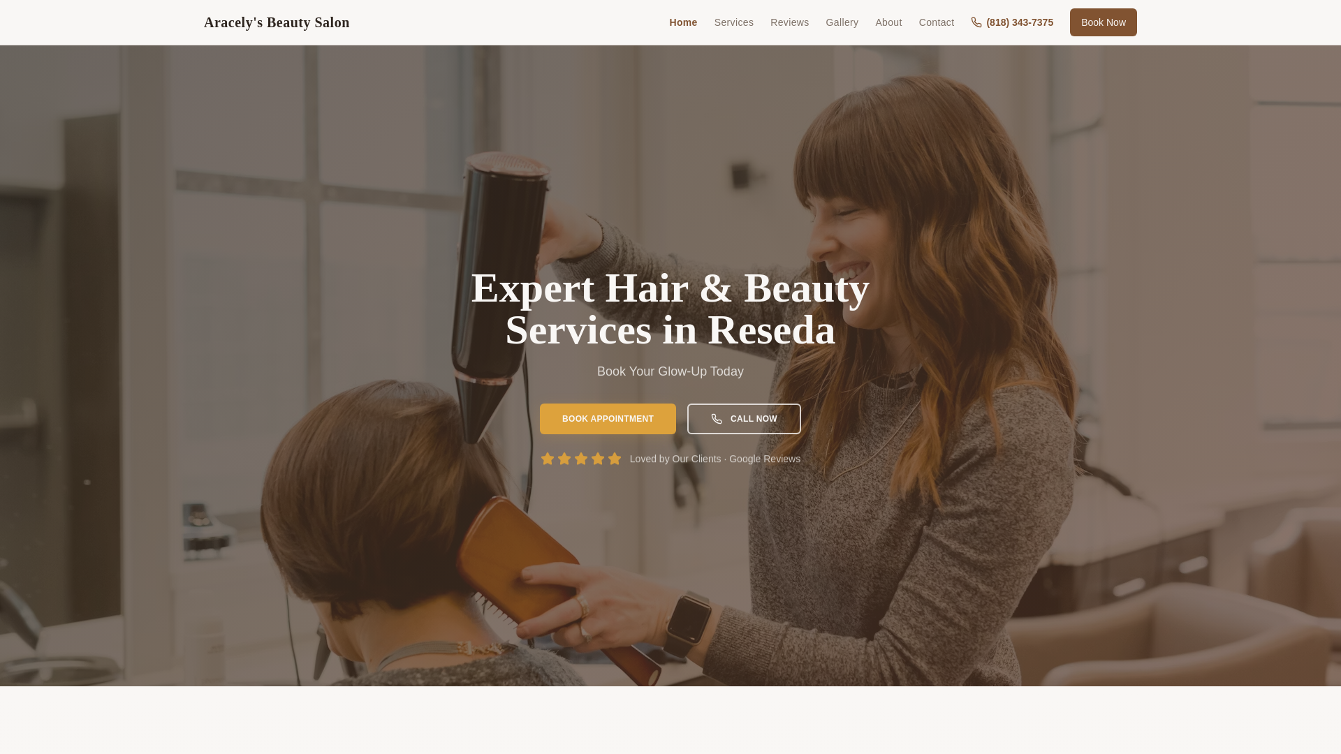 website screenshot of https://aracely-s-beauty-showcase.pages.dev/