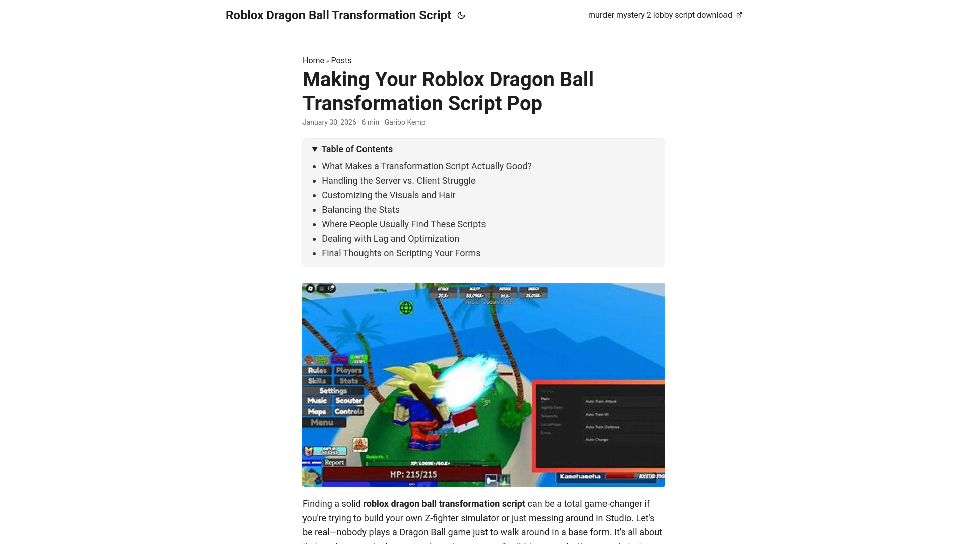 website screenshot of https://roblox-dragon-ball-transformation-script.pages.dev/