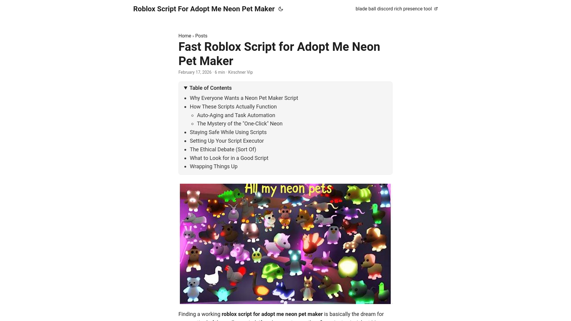 website screenshot of https://roblox-script-for-adopt-me-neon-pet-maker.pages.dev/