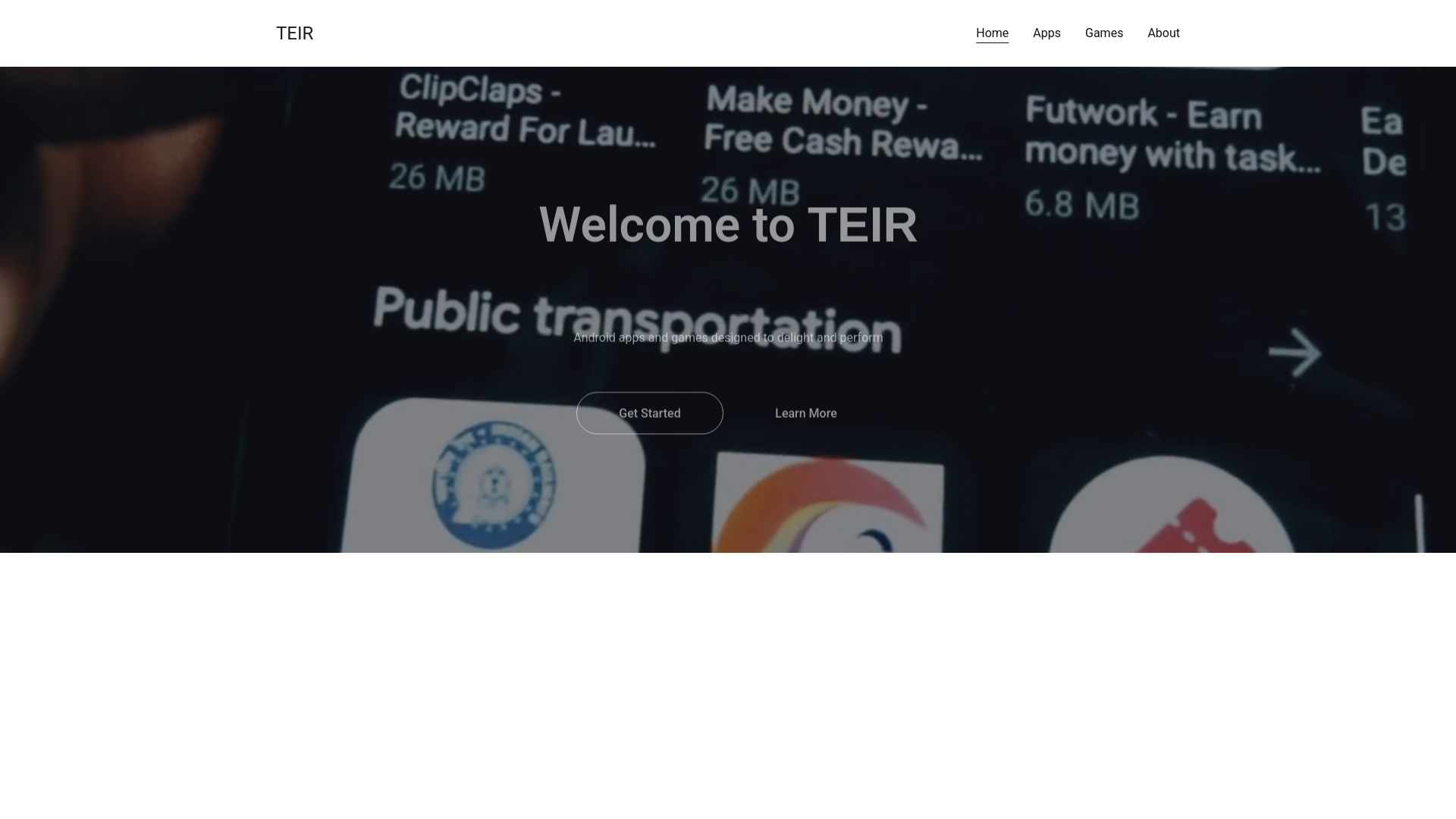 website screenshot of https://teir.company