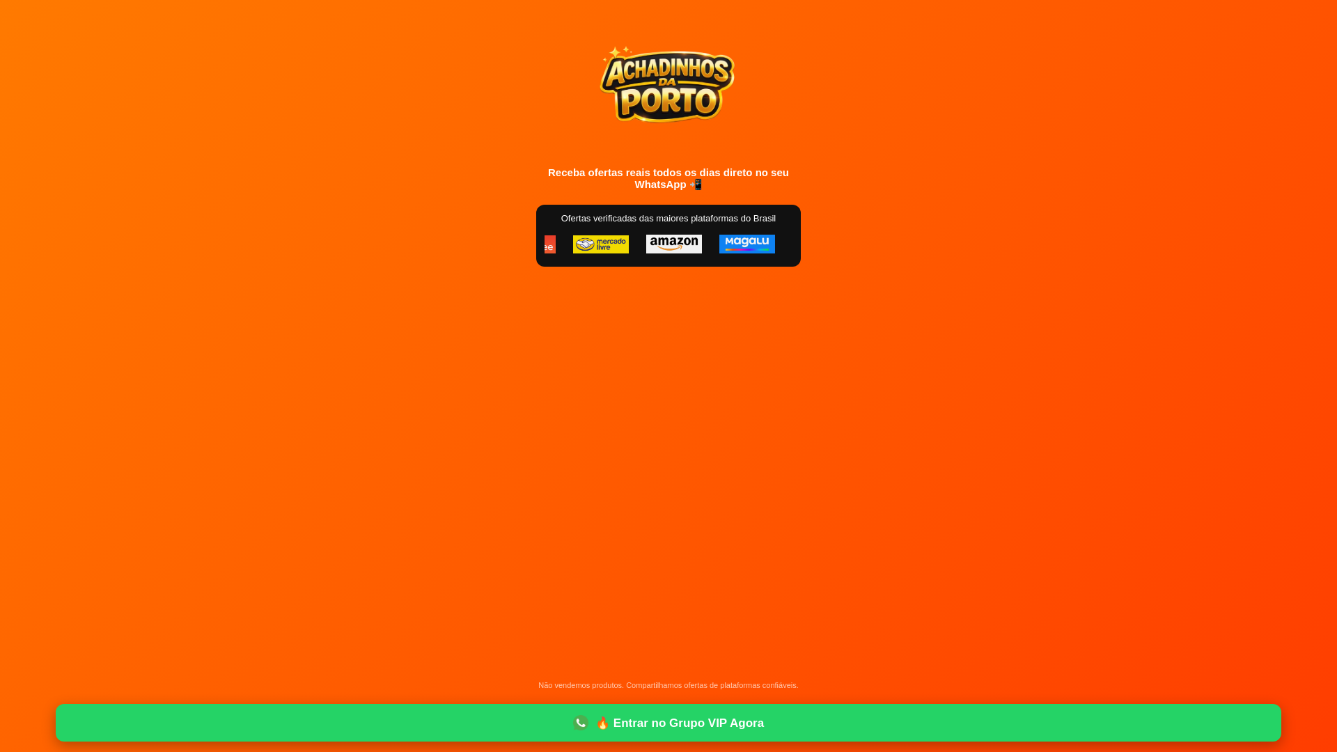 website screenshot of https://achadinhosdaporto.pages.dev/