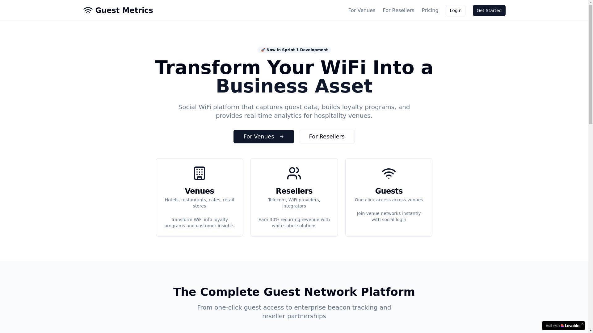 website screenshot of https://guestmetrics.co.uk/