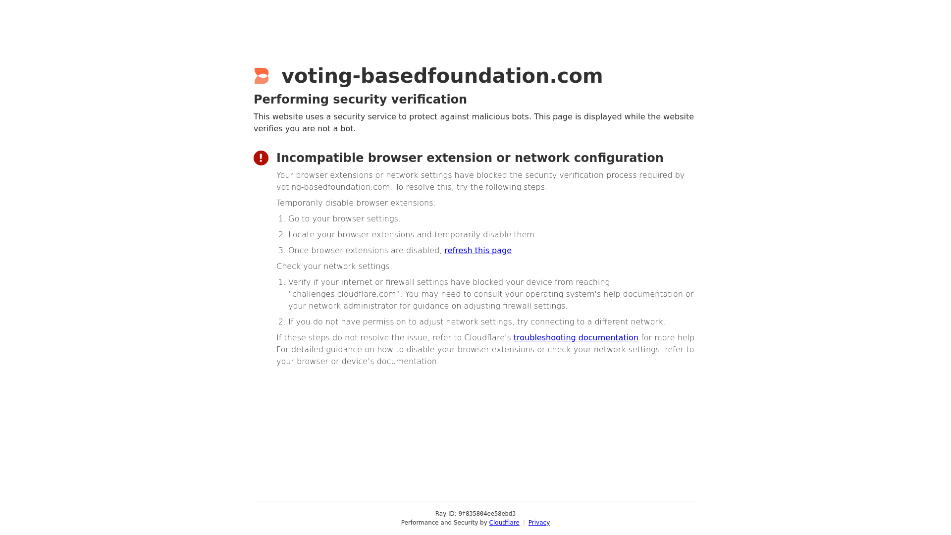 website screenshot of https://voting-basedfoundation.com/