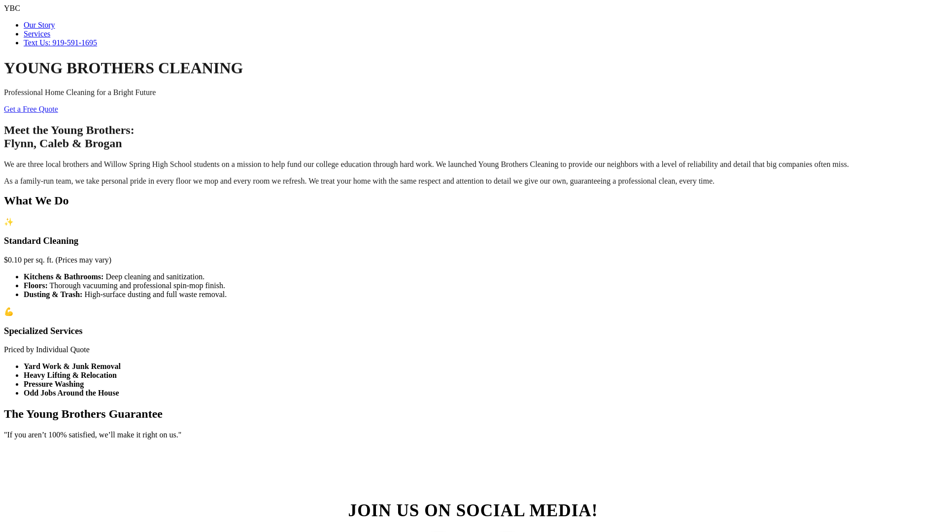 website screenshot of https://youngbrotherscleaning.com/