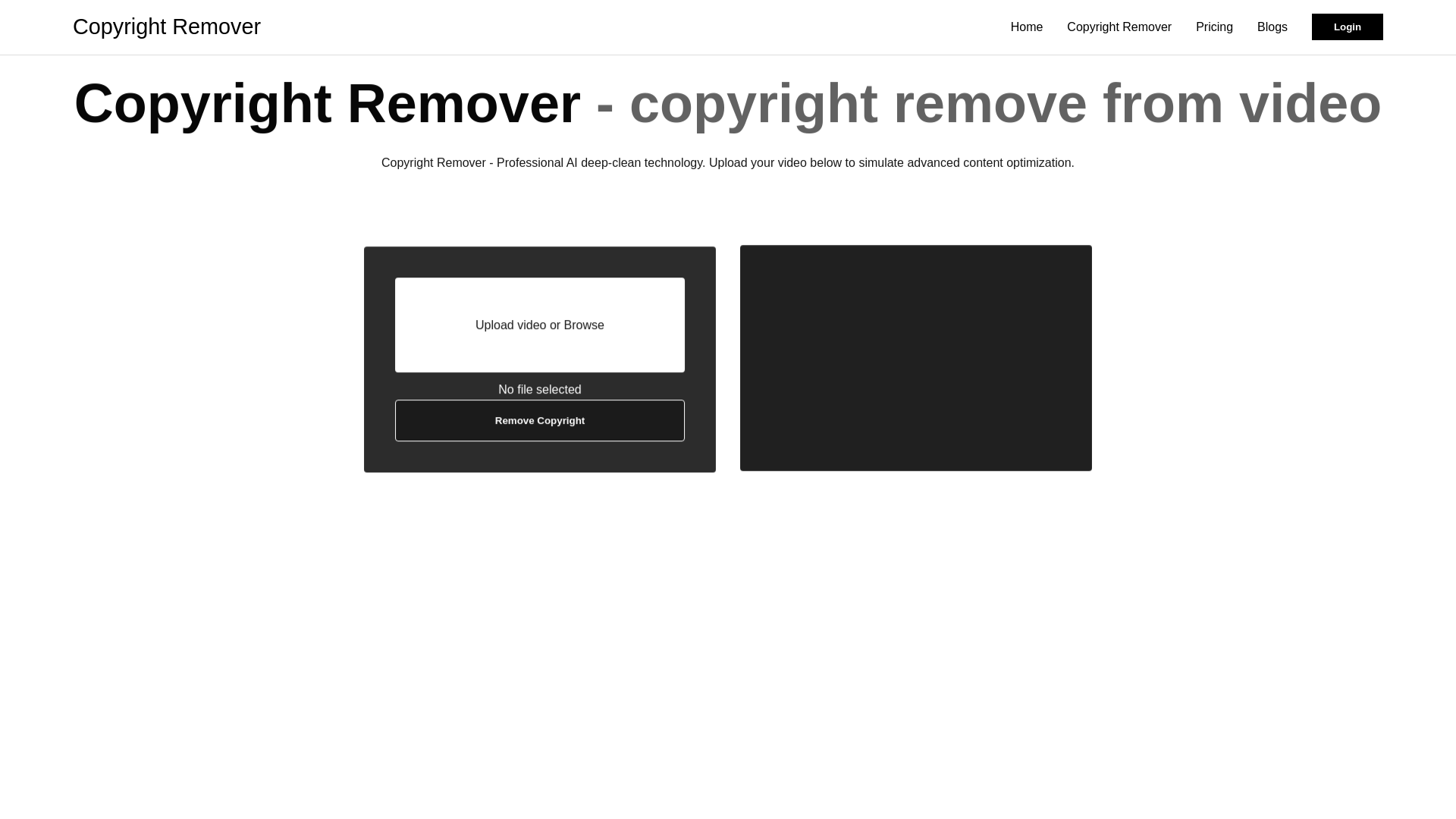 website screenshot of https://copyrightremover.com/