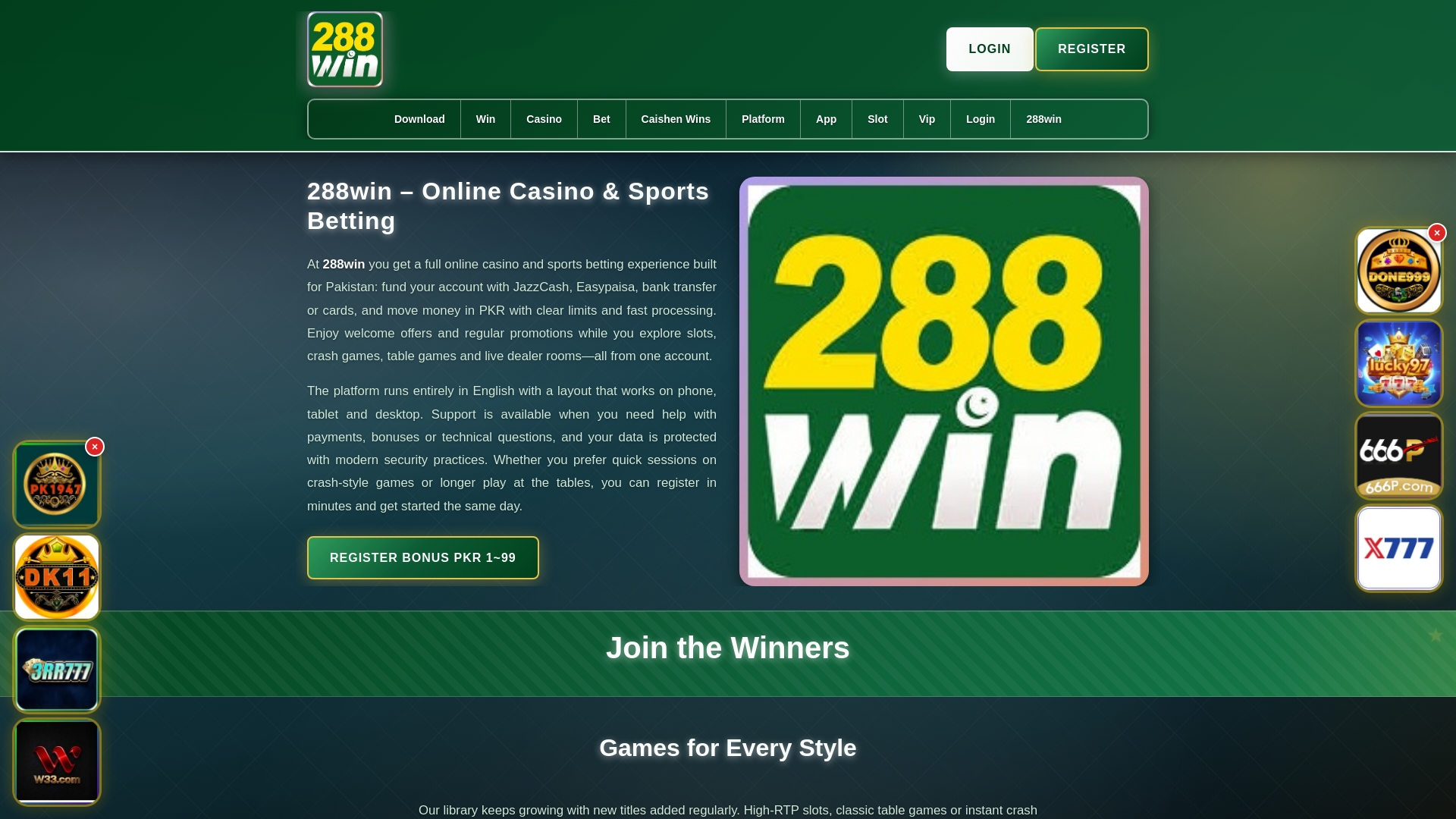 website screenshot of https://288winsalam.com/