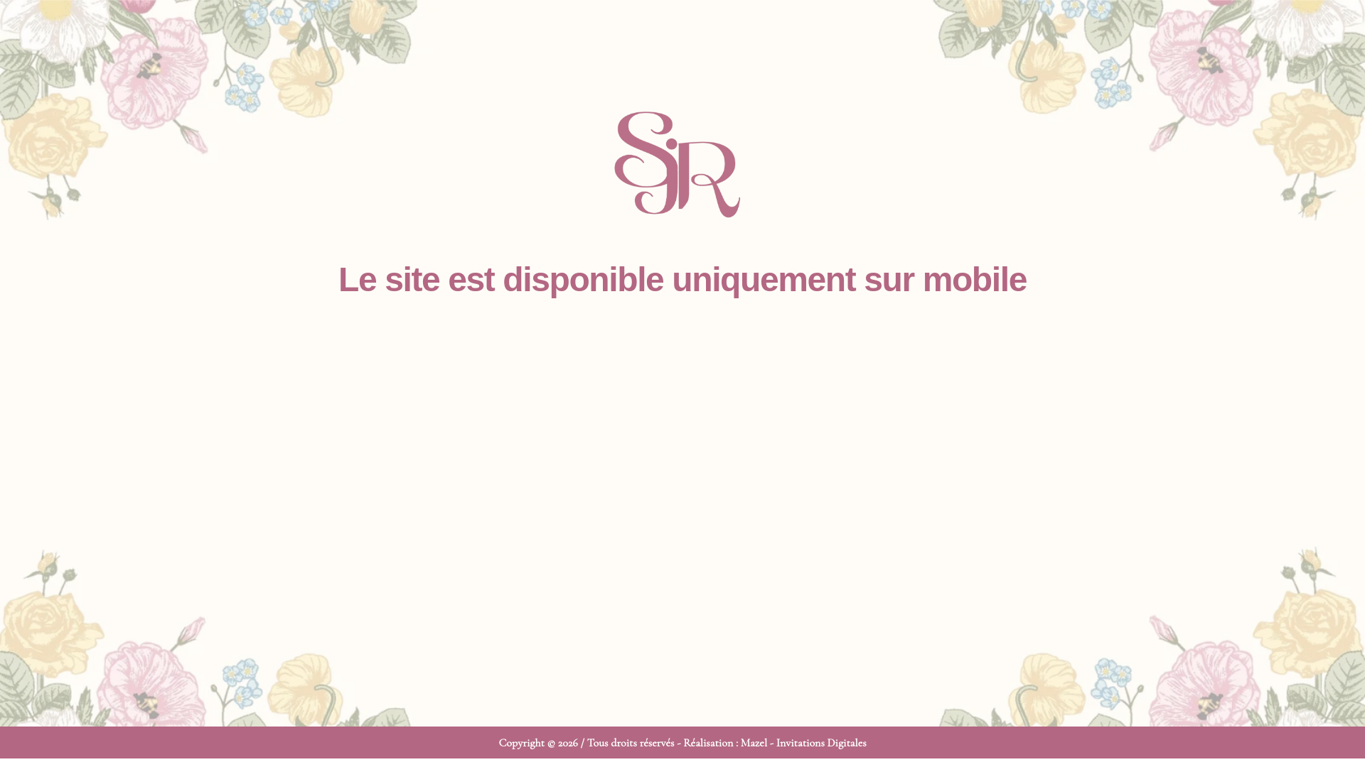 website screenshot of https://mariagesarahjoyceetrudy.fr/