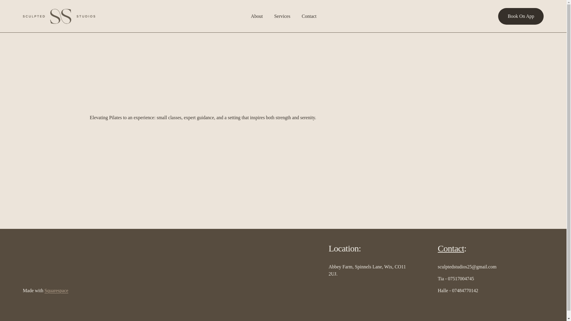 website screenshot of https://sculptedstudios.co.uk/