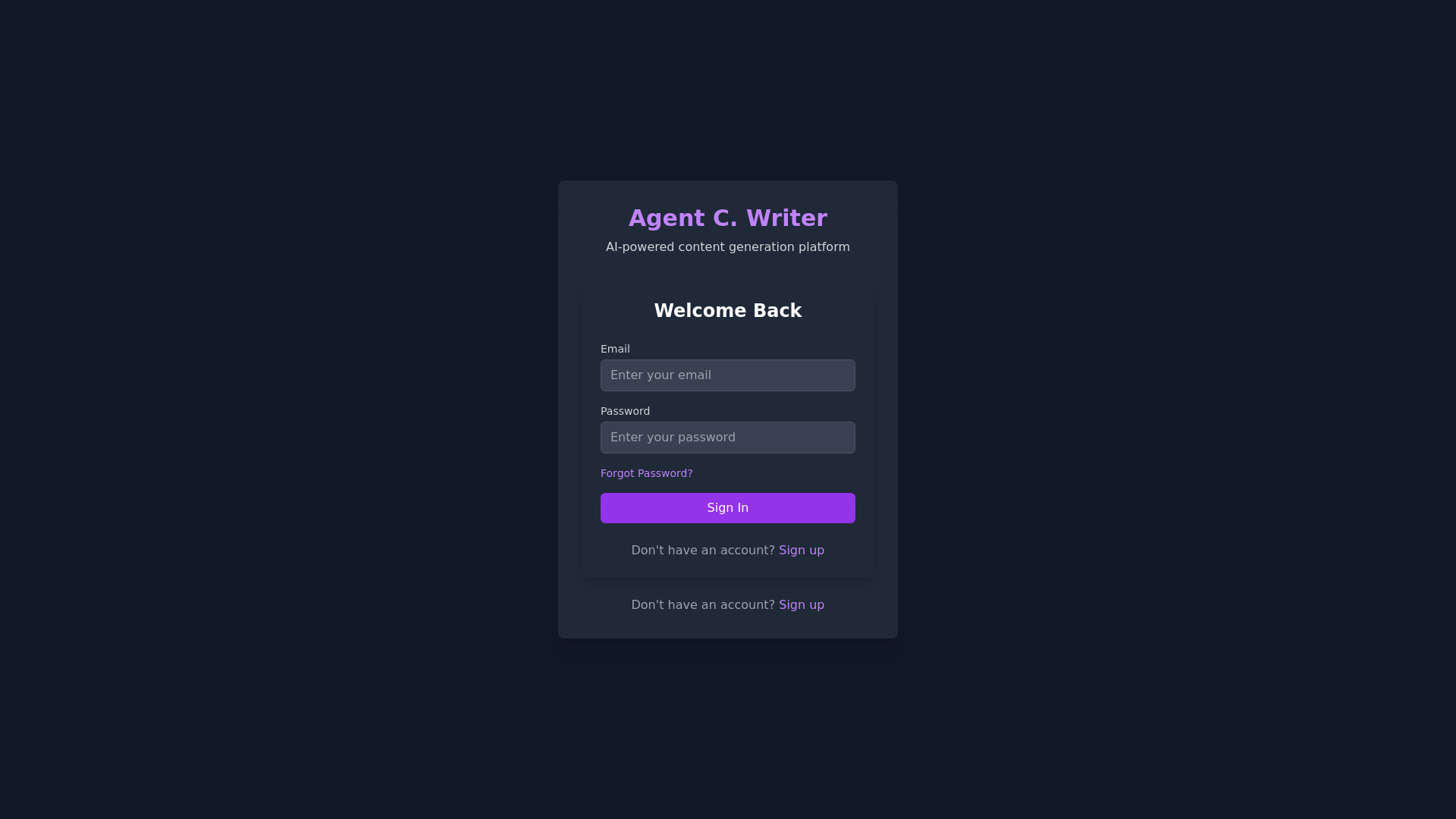 website screenshot of https://agent-c-writer2-0.pages.dev/
