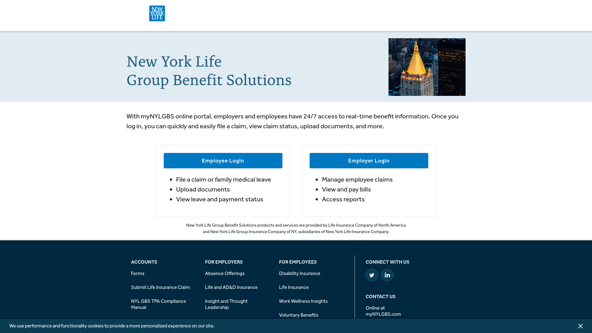 website screenshot of https://www.mynylgbs.com/