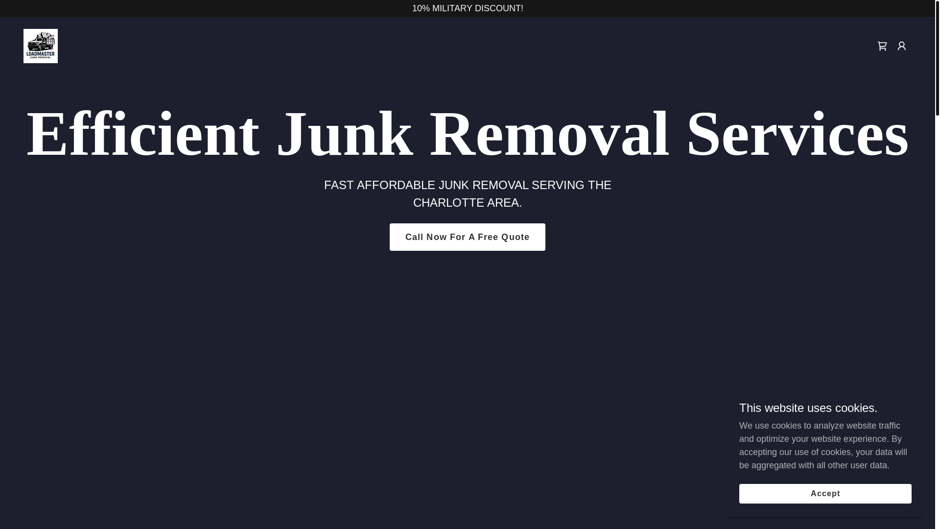 website screenshot of https://loadmasterjunkremoval.com/