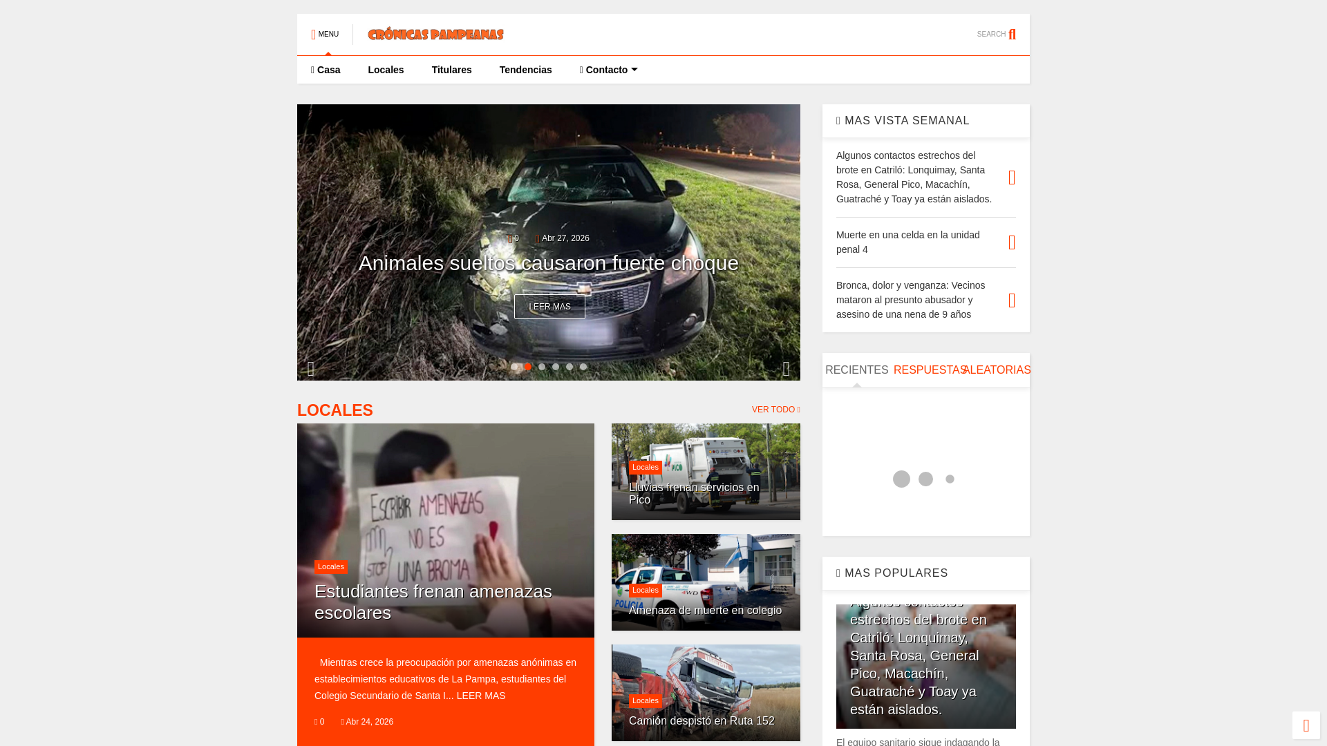 website screenshot of http://www.cronicaspampeanas.com/