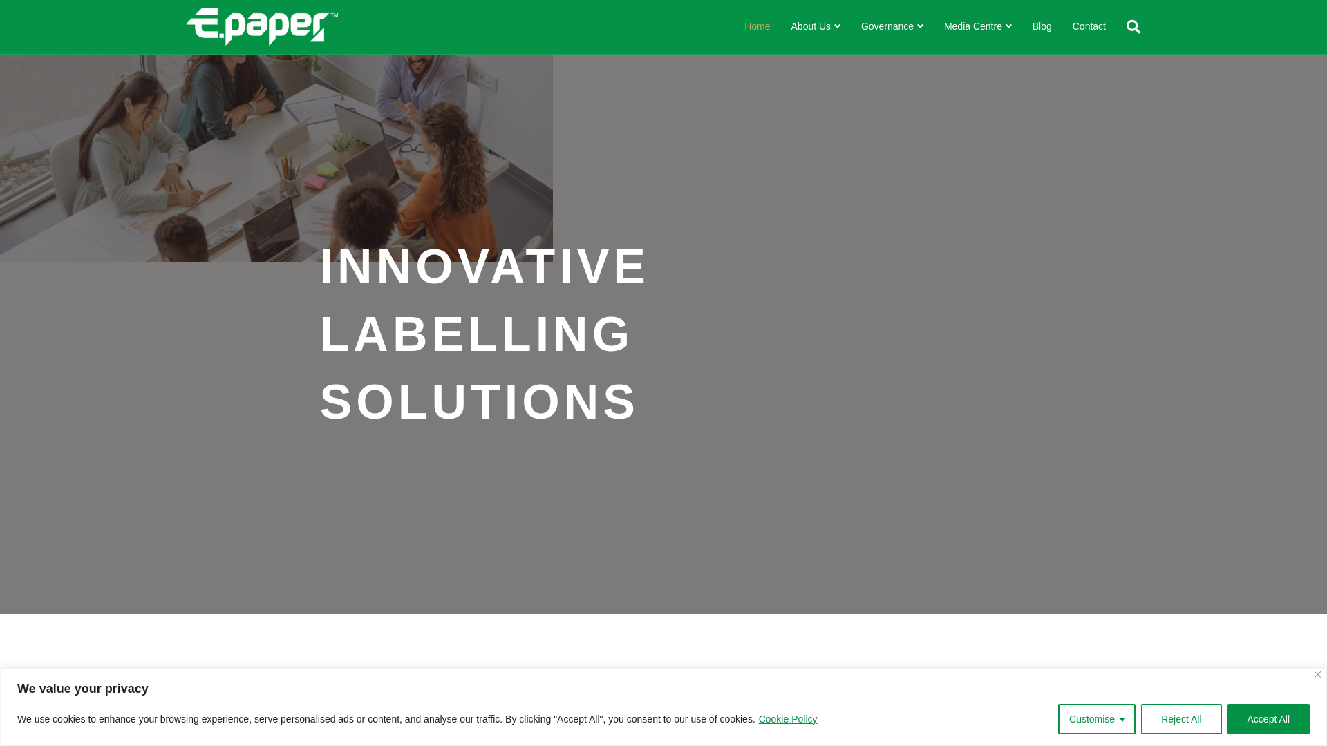 website screenshot of https://epapertechco.com