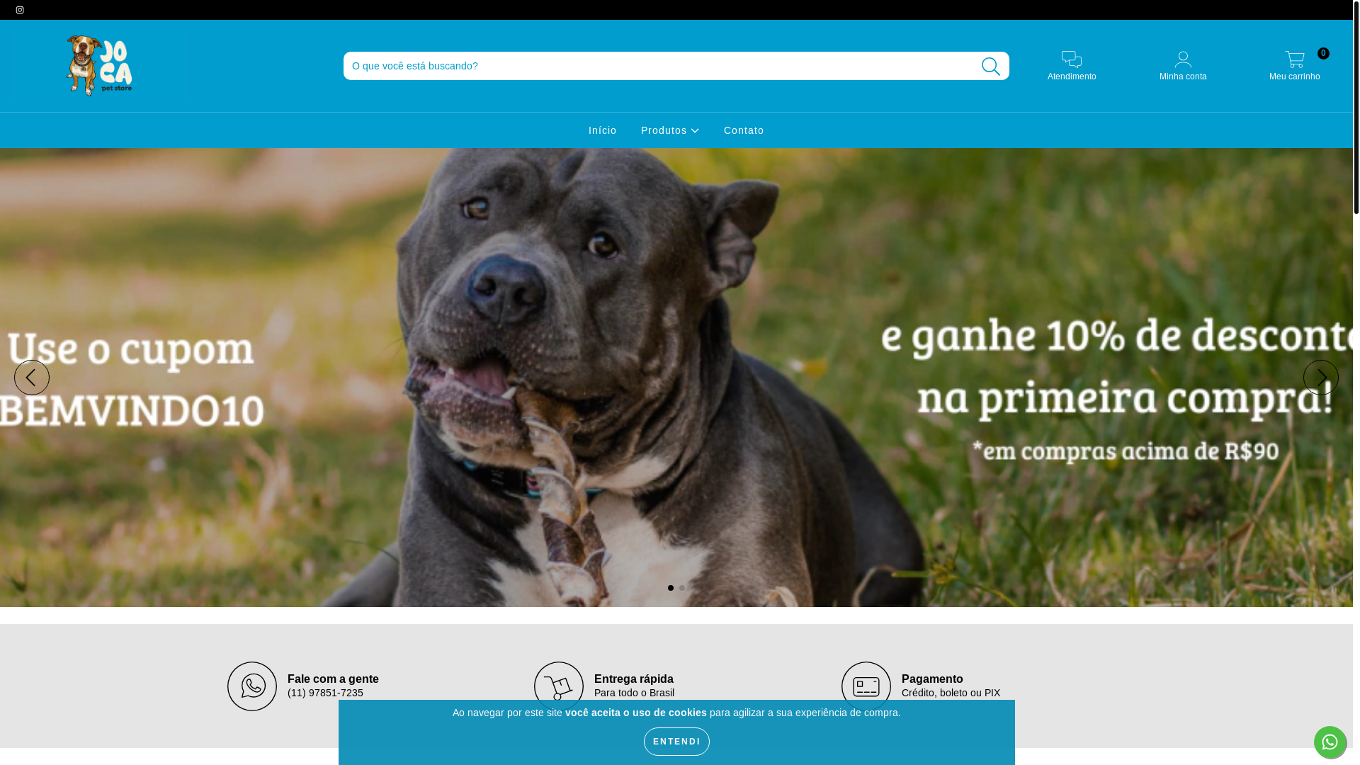 website screenshot of https://jocapetstore.com.br/