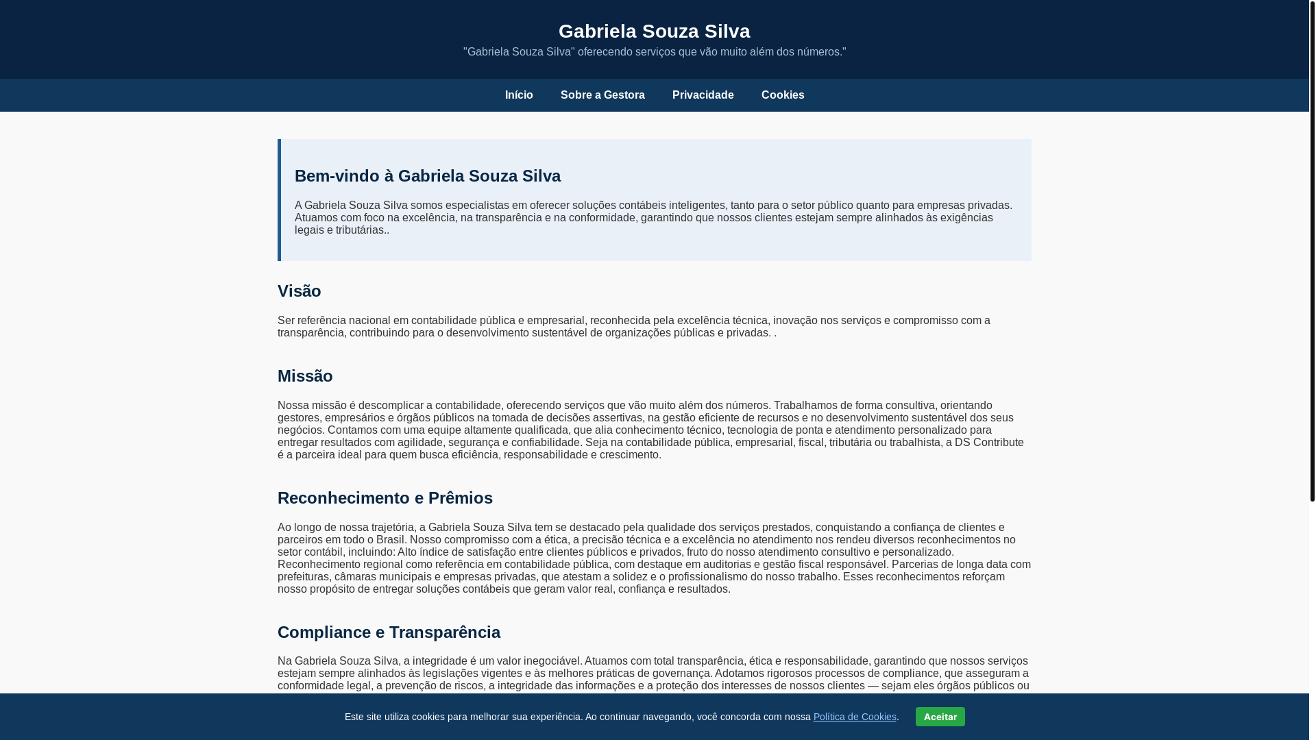 website screenshot of https://corretoragabisouzasilva.online/