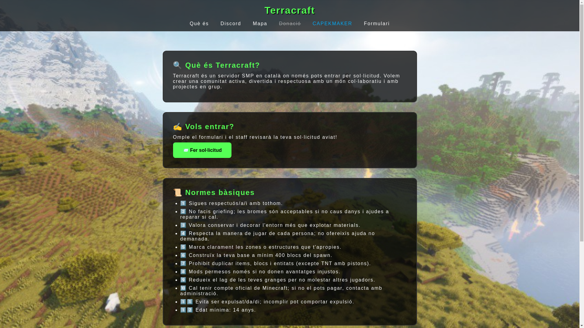 website screenshot of https://terracraft-cat.pages.dev/