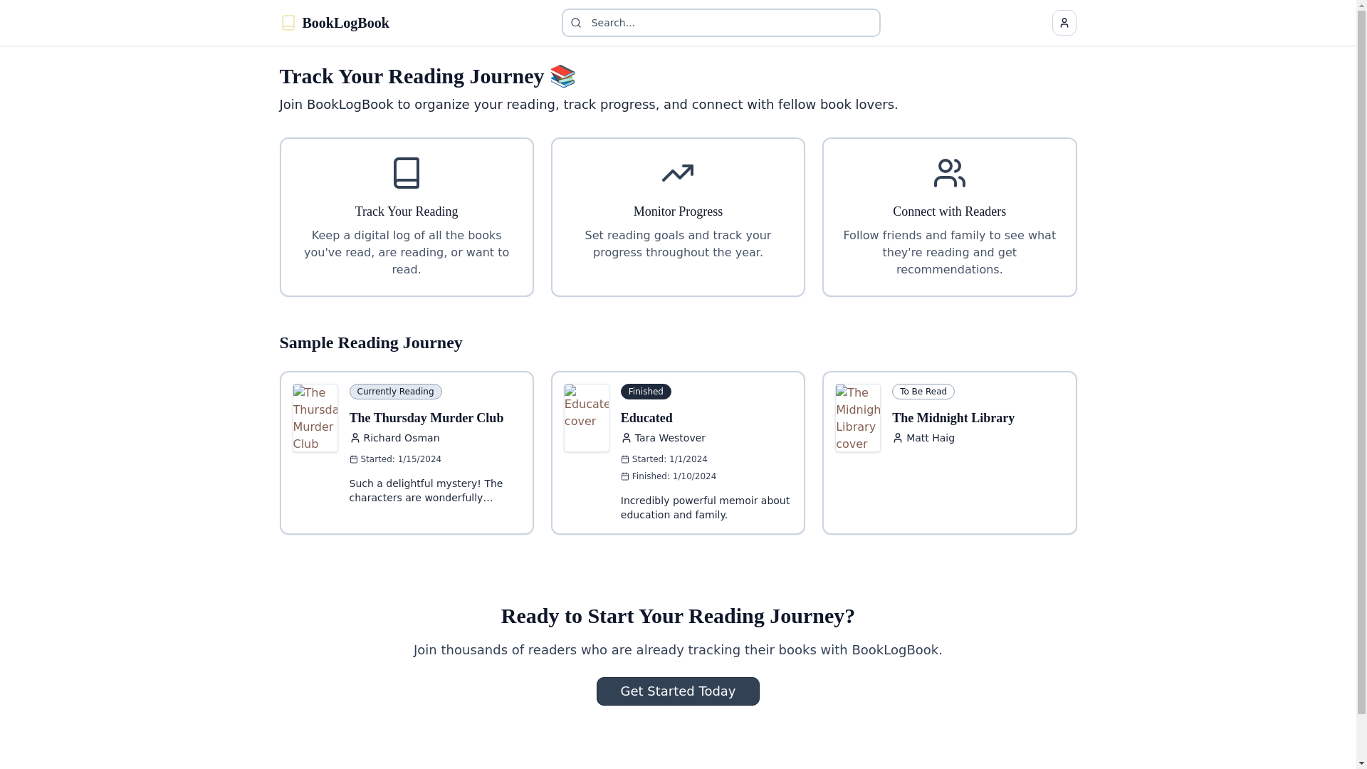 website screenshot of https://booklogbook.pages.dev/