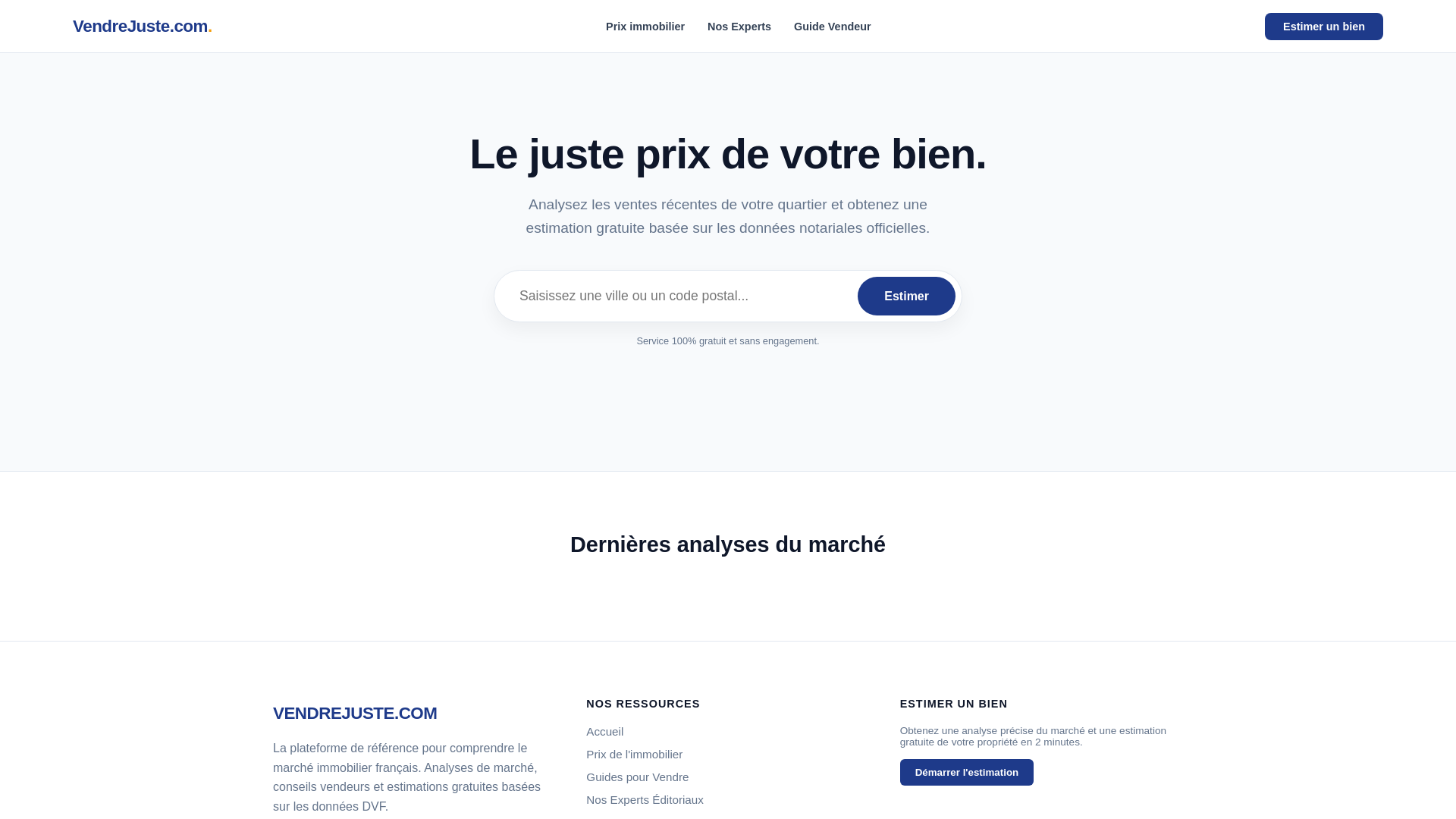 website screenshot of https://vendrejuste.com/