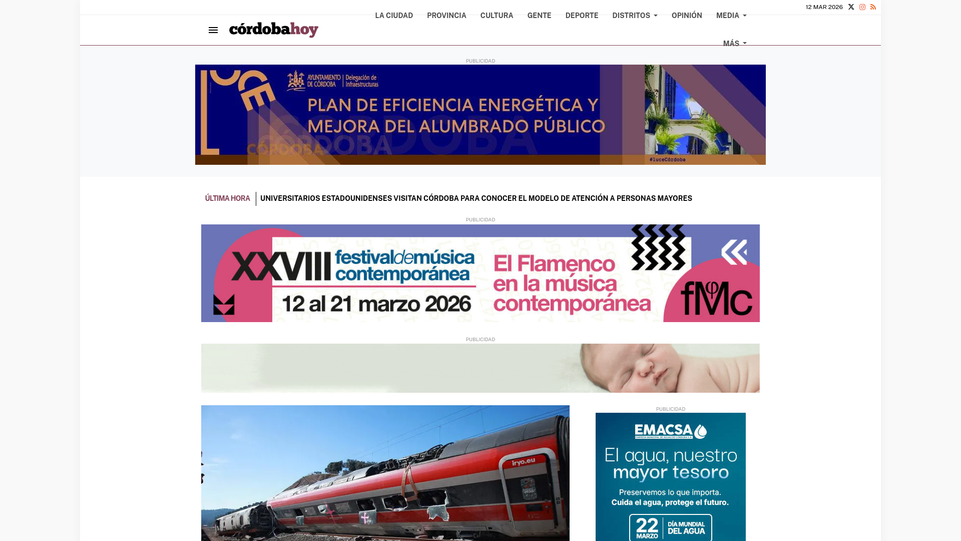website screenshot of https://cordobahoy.es