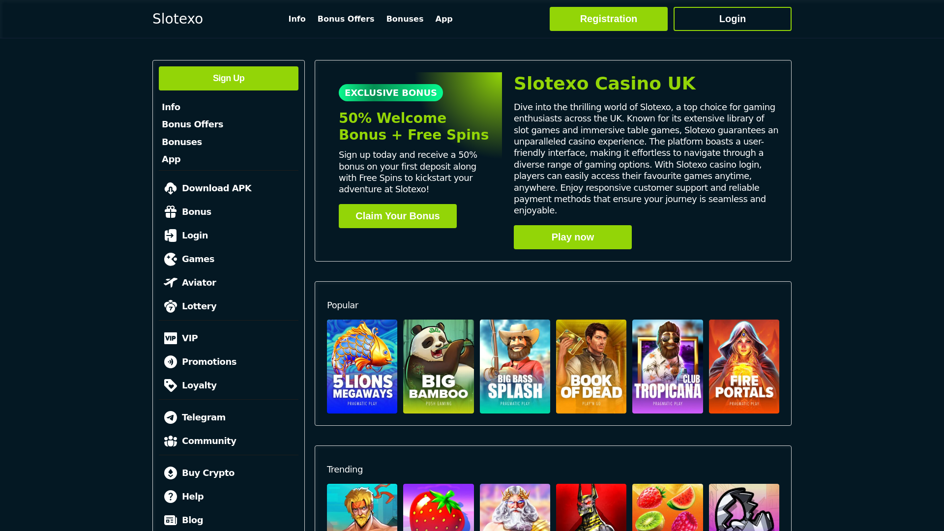 website screenshot of https://slotexocasinouk-com.pages.dev/