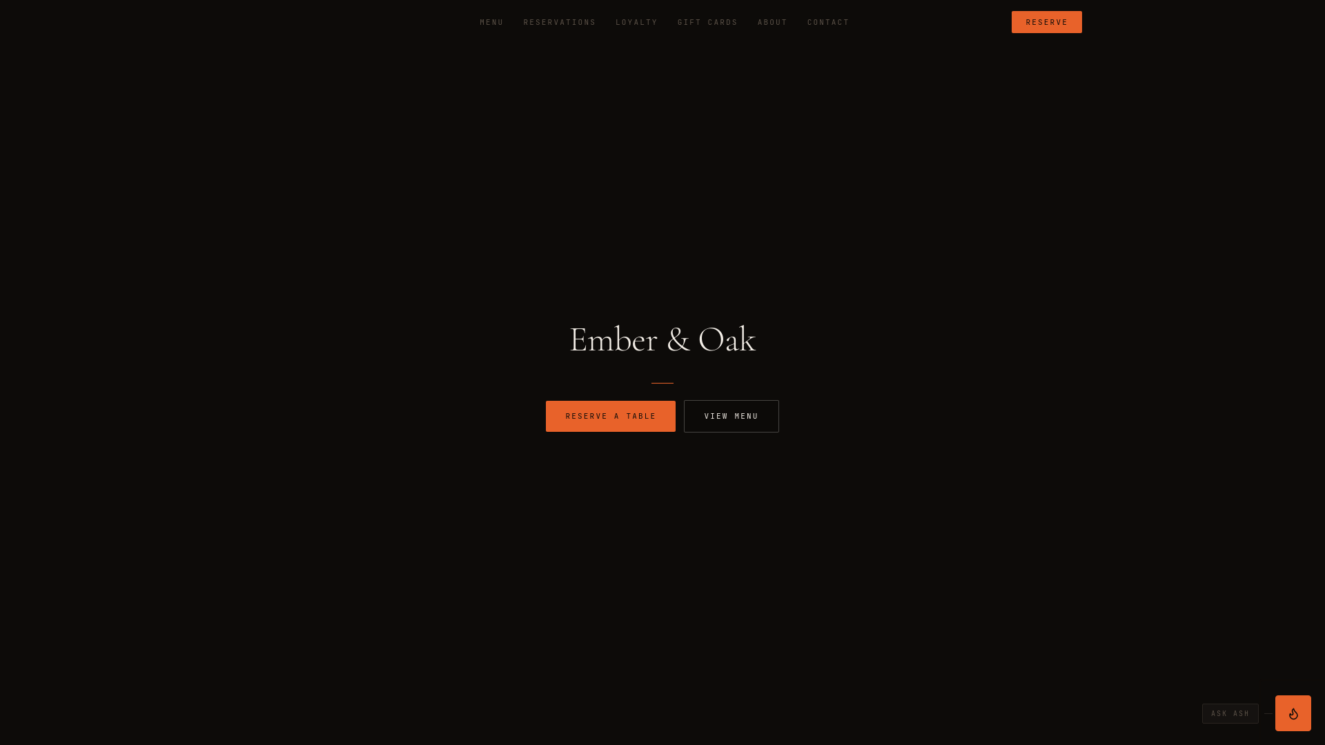 website screenshot of https://dineatember.com