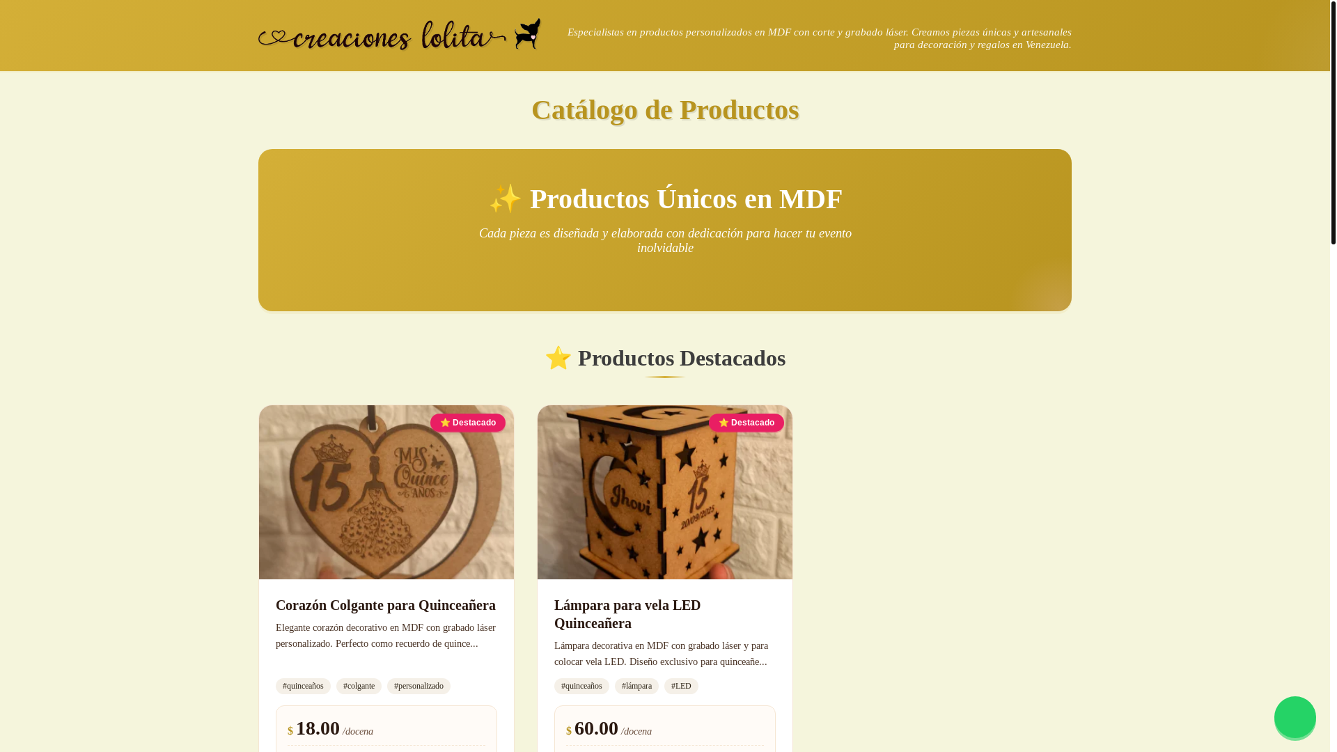 website screenshot of https://catalogo-productos-crealolita22.pages.dev/