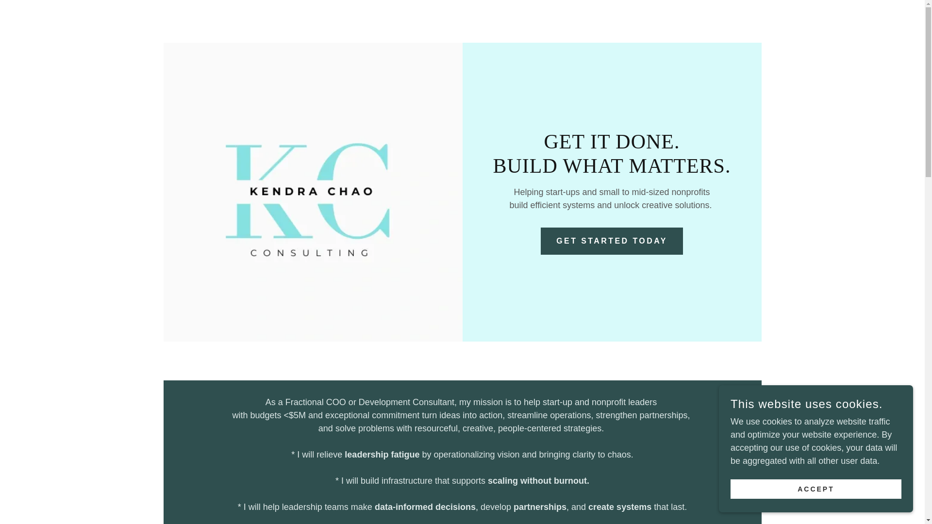 website screenshot of https://kendrachaoconsulting.com/