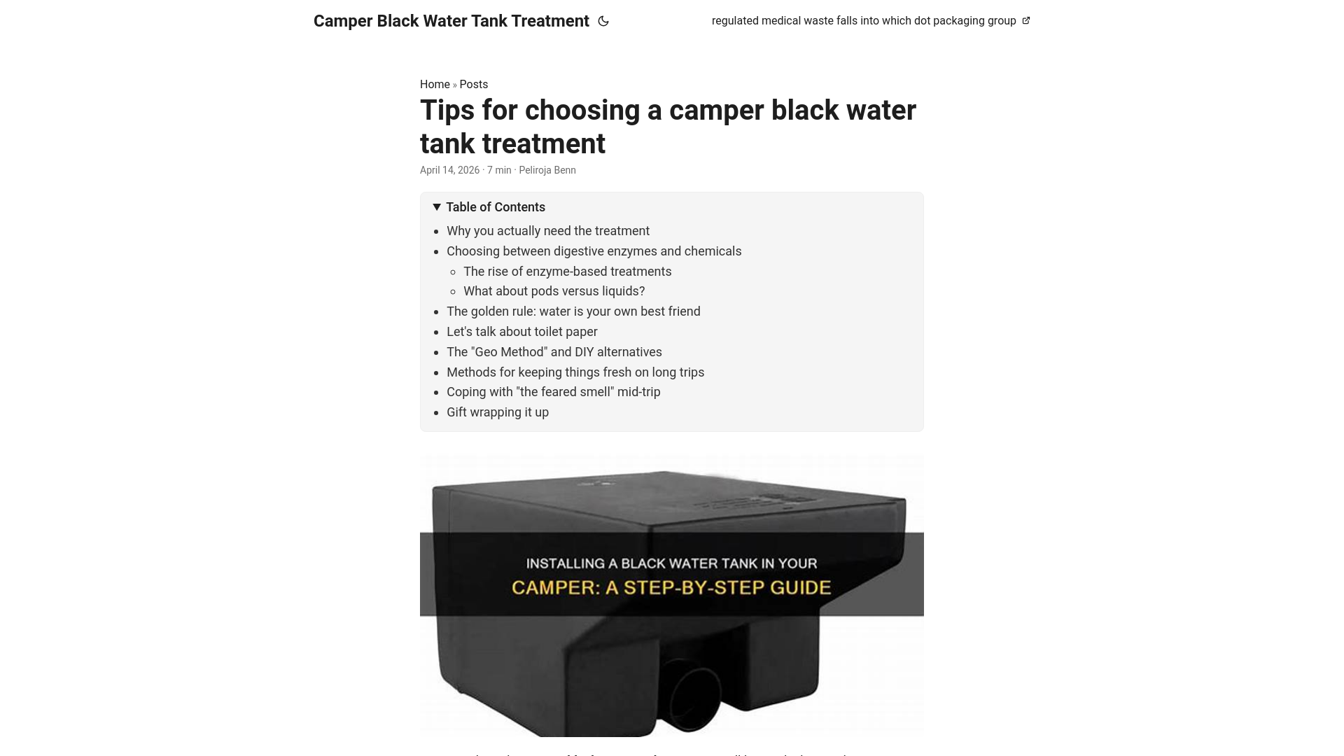 website screenshot of https://camper-black-water-tank-treatment.pages.dev/