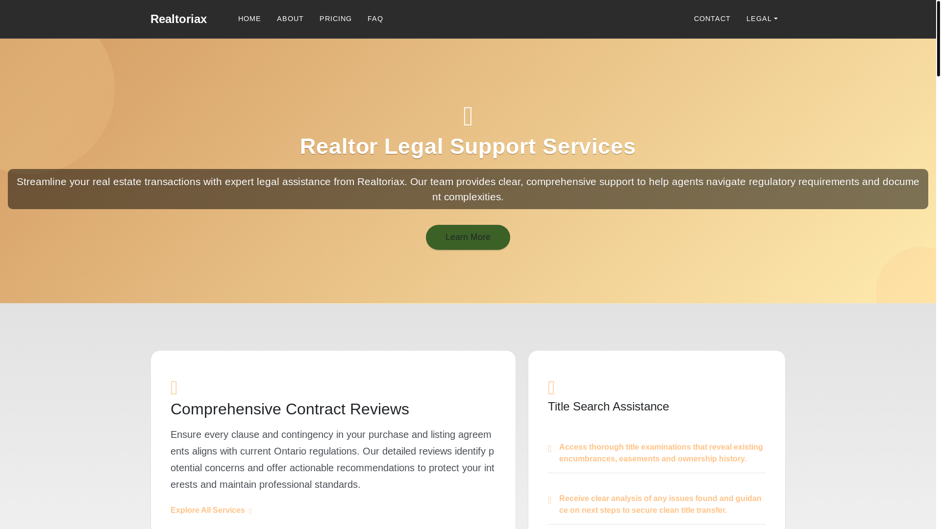 website screenshot of https://realtoriax.com/